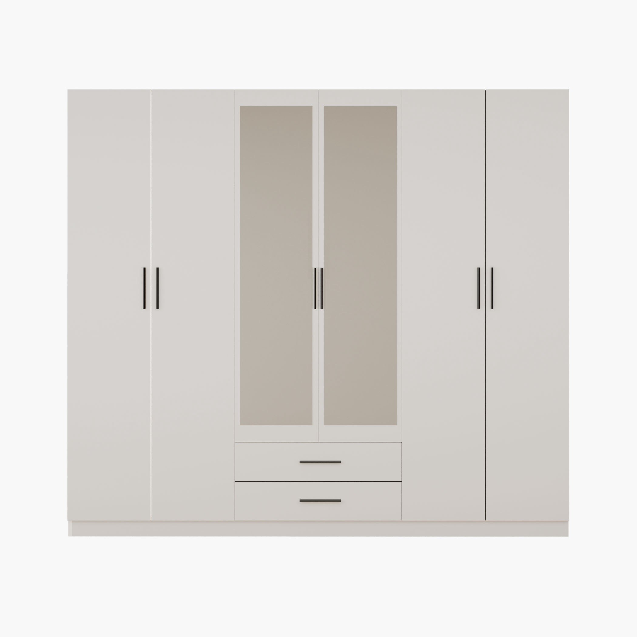Marwell 6 Door Wardrobe with 2 Drawers and Mirrors-hbxfurniture-wardrobes-image-7