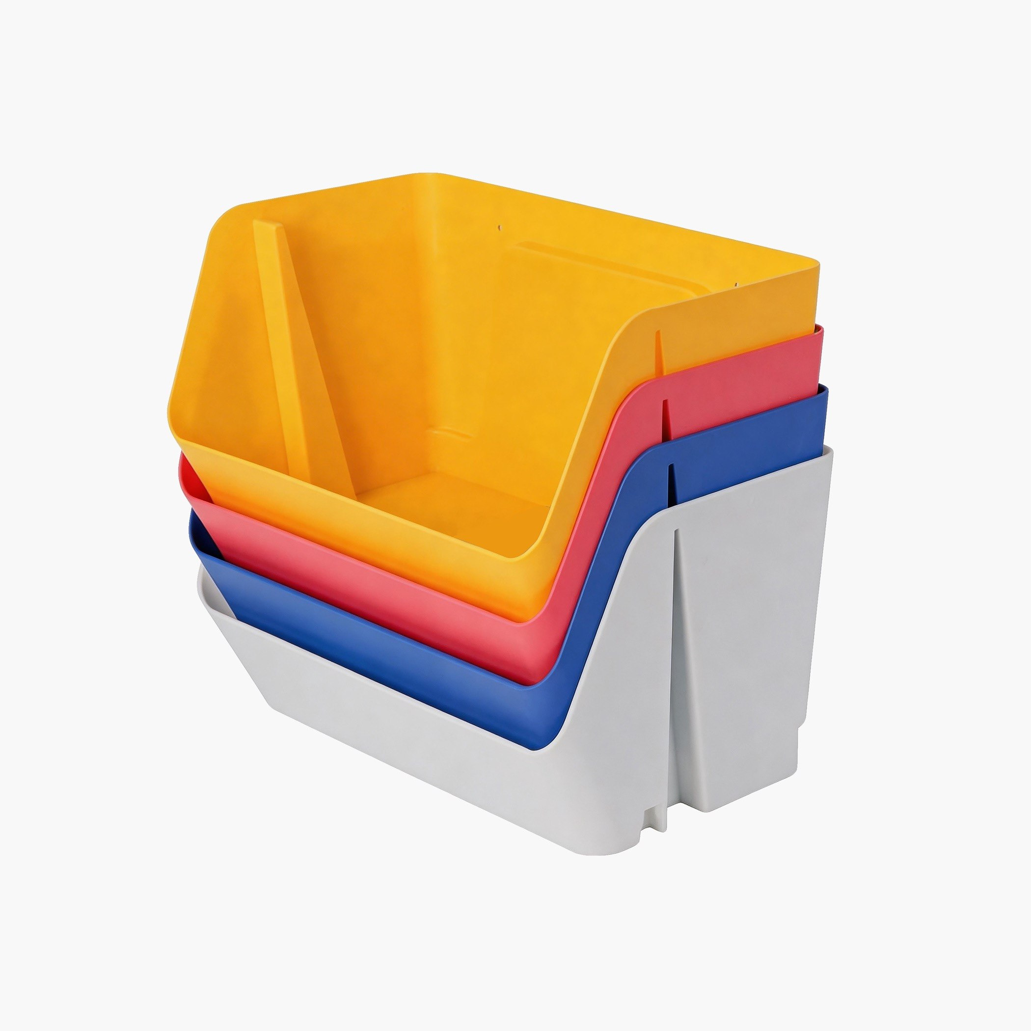 Armada 4-Piece Multi Stackable Basket Set - 25x17x27 cm-hbxhomeware-kidsessentials-kidsorganiser-image-3