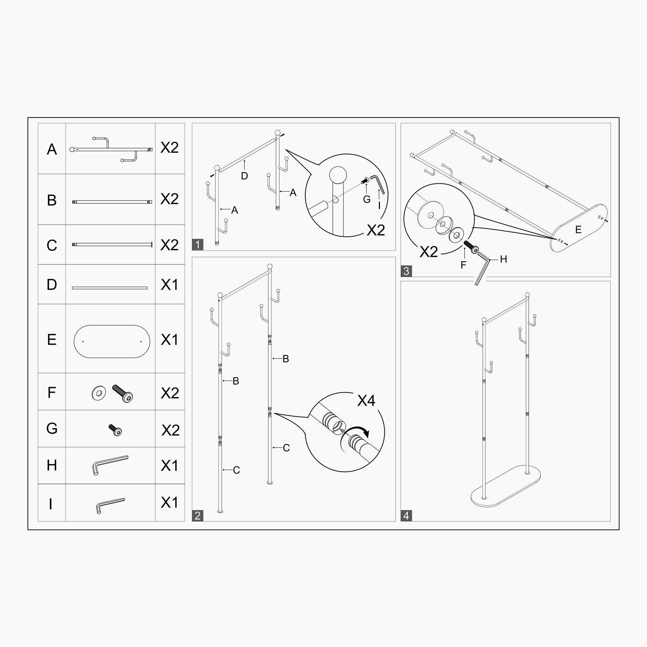 Oxford Clothes Hanger Rail - 80x30x208 cm-hbxbedroom-bedroomaccessories-hangers-image-13