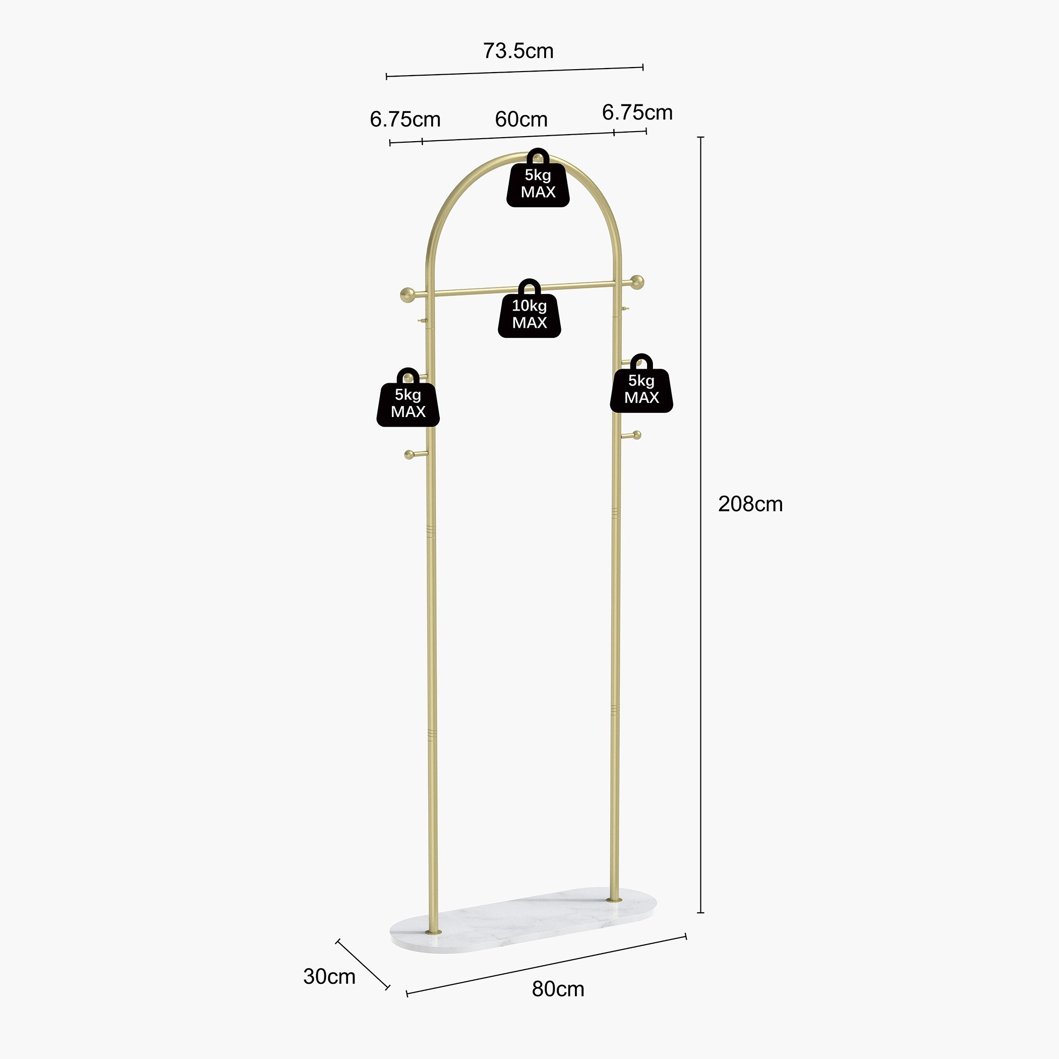 Prima Clothes Hanger Rail - 80x30x208 cm-hbxbedroom-bedroomaccessories-hangers-image-8