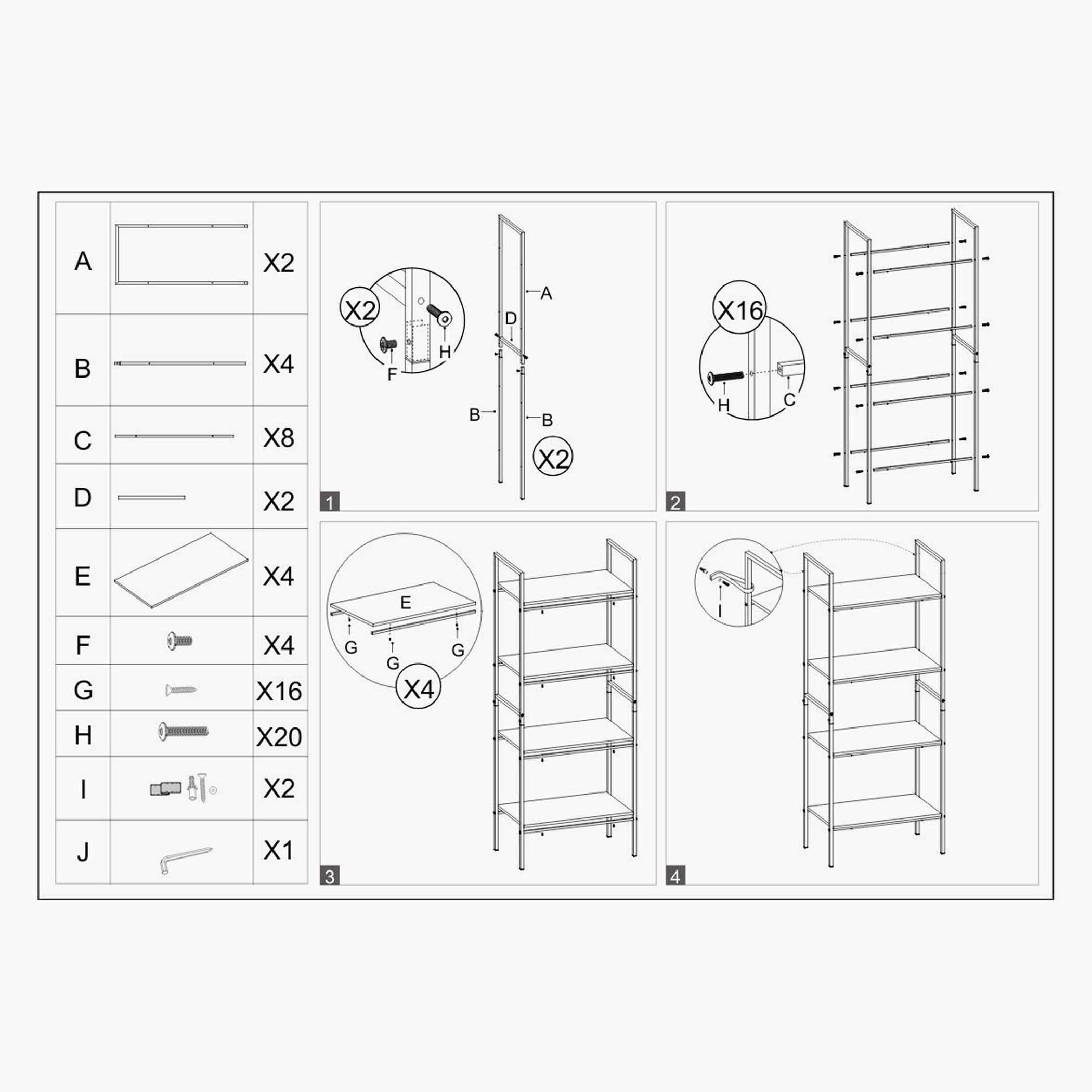 Oxford 4-Tier Storage Shelf  - 60x35x150 cm-hbxkitchen-kitchenware-kitchenracksandholders-image-8