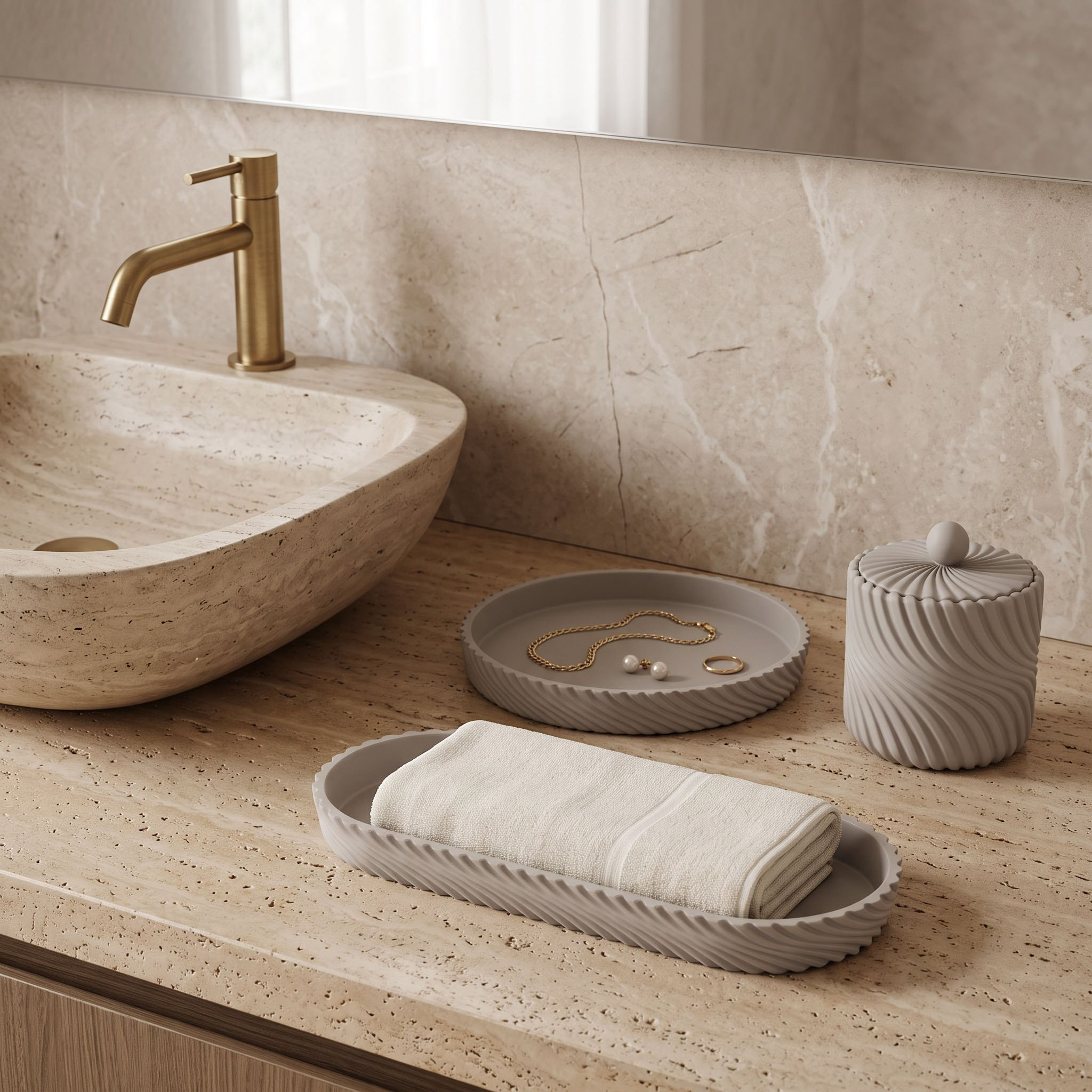 صينية مناشف راتنج من آريا-hbxdecorandfurnishings-bathroomaccessories-bathroomsets-image-3