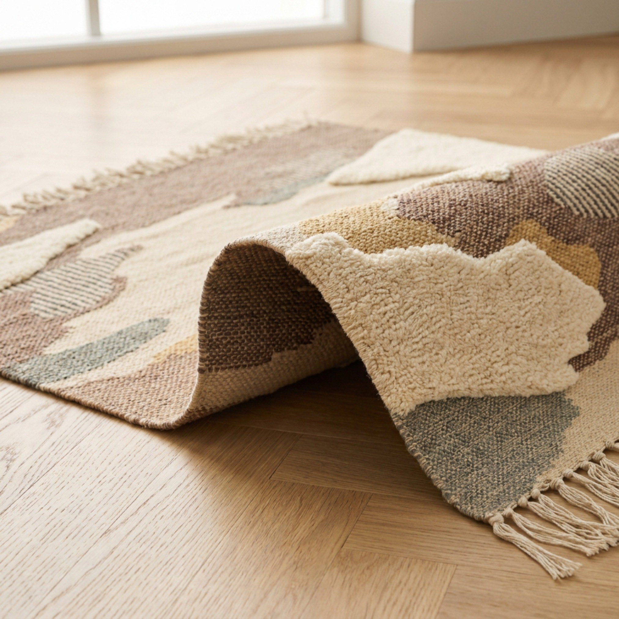 Aizel Cloudia Cotton Overtufted Dhurrie - 120x160 cm-hbxdecorandfurnishings-floorcoverings-rugs-image-2