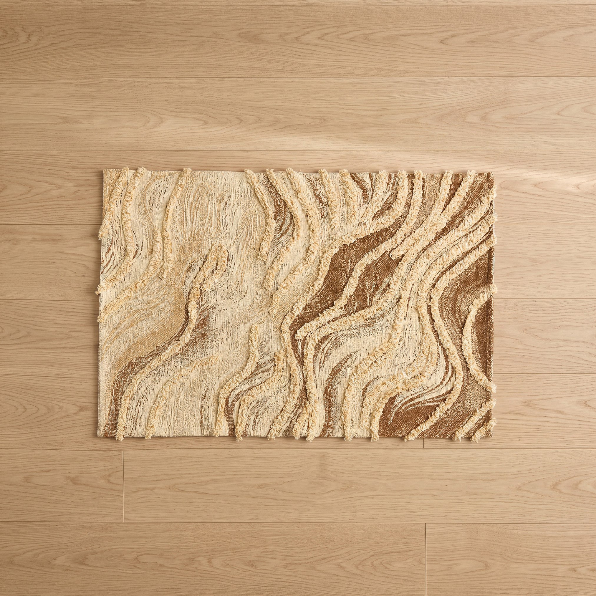 Aizel Wavy Anti-Skid Overtufted Dhurrie - 60x90 cm-hbxdecorandfurnishings-floorcoverings-rugs-image-1