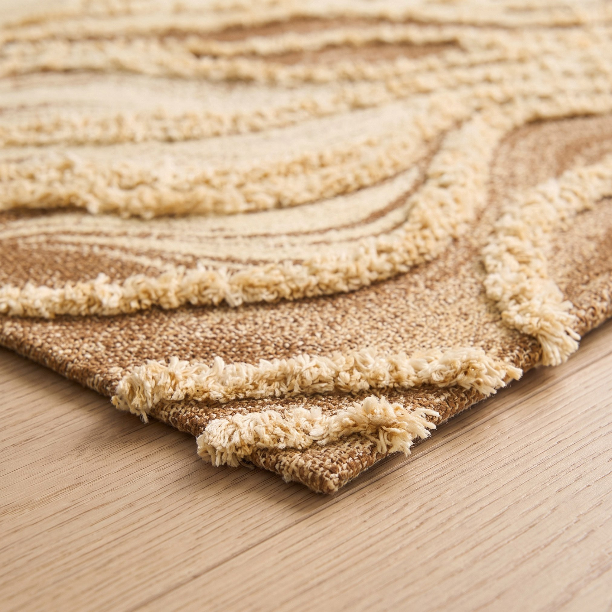 Aizel Wavy Anti-Skid Overtufted Dhurrie - 60x90 cm-hbxdecorandfurnishings-floorcoverings-rugs-image-3