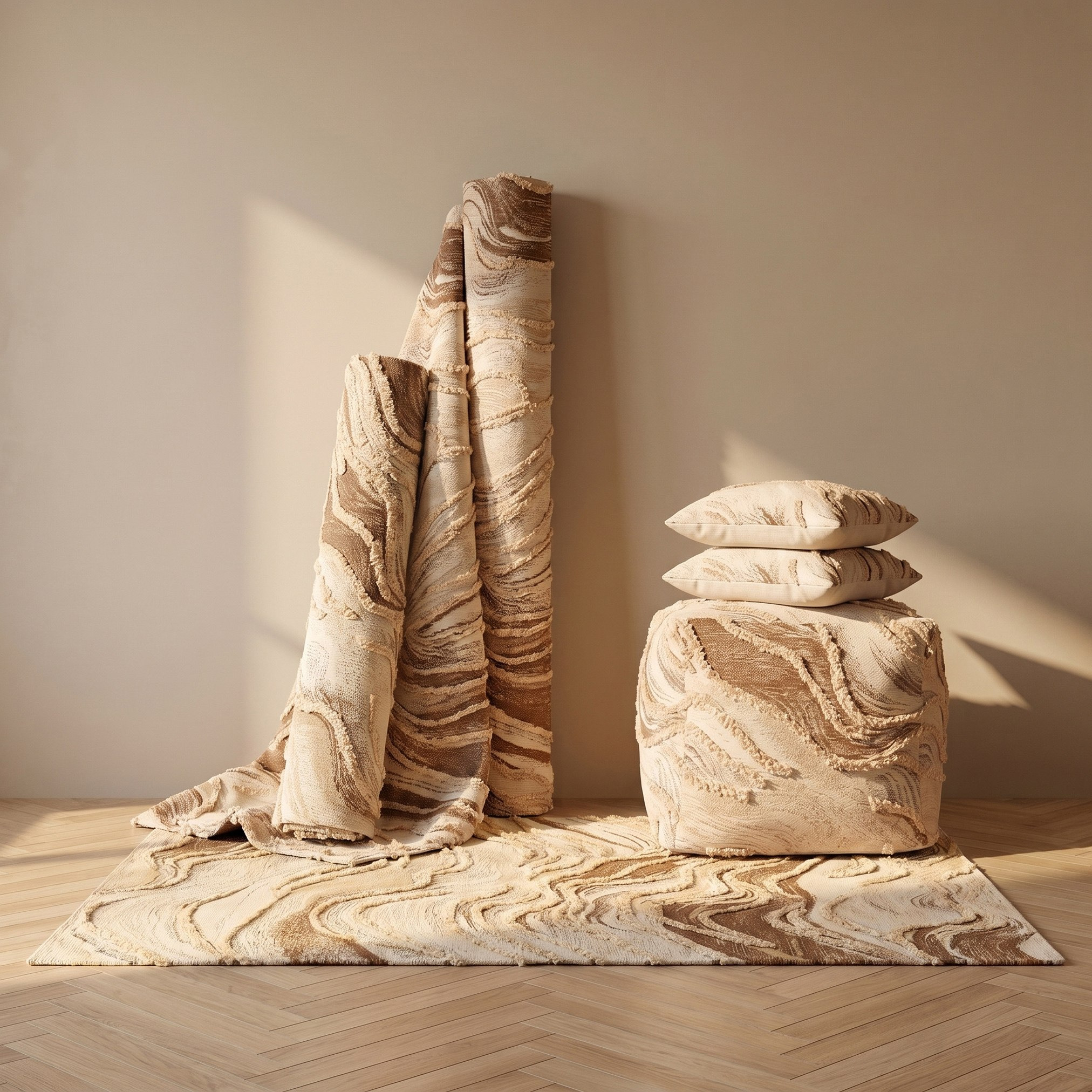 Aizel Wavy Anti-Skid Overtufted Dhurrie - 60x90 cm-hbxdecorandfurnishings-floorcoverings-rugs-image-4