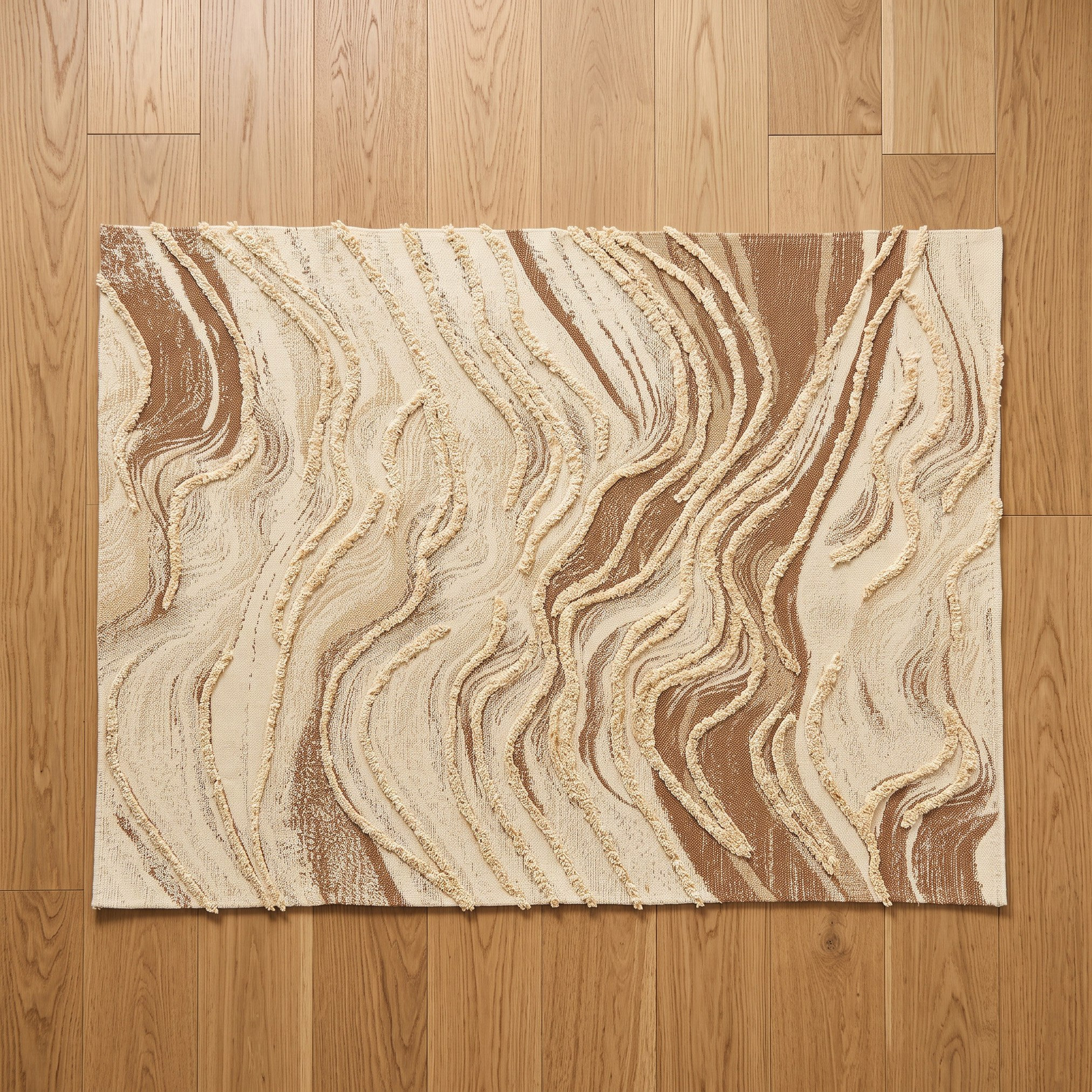 Aizel Wavy Anti-Skid Overtufted Dhurrie -120x160 cm-hbxdecorandfurnishings-floorcoverings-rugs-image-1