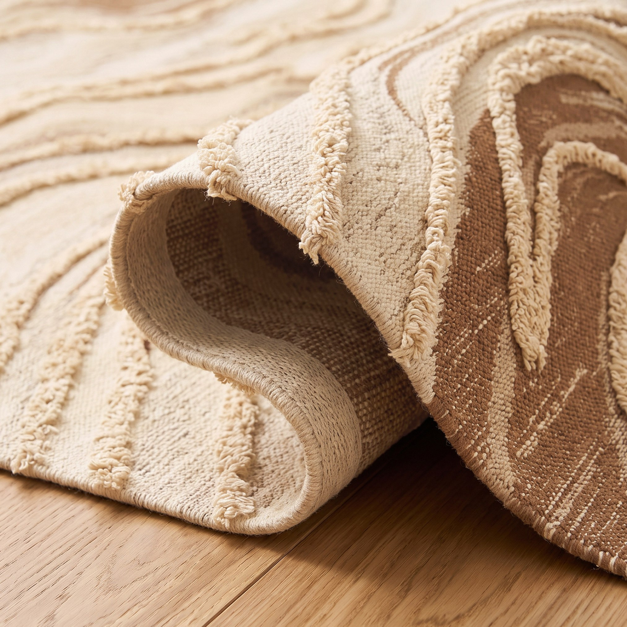 Aizel Wavy Anti-Skid Overtufted Dhurrie -120x160 cm-hbxdecorandfurnishings-floorcoverings-rugs-image-2