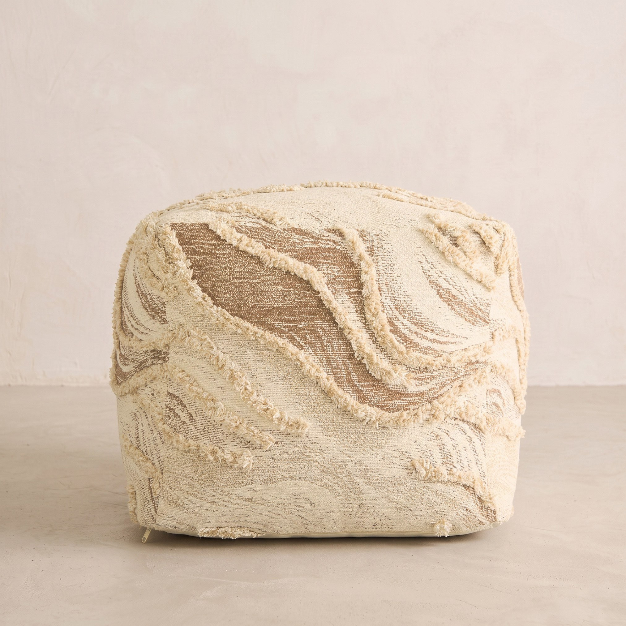 Aizel Wavy Overtufted Pouf - 45x45x40 cm-hbxlivingroom-sofasandarmchairs-ottomansandfootstools-image-2