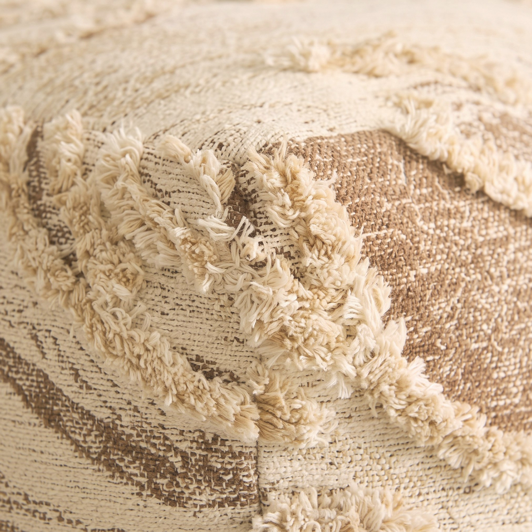 Aizel Wavy Overtufted Pouf - 45x45x40 cm-hbxlivingroom-sofasandarmchairs-ottomansandfootstools-image-3