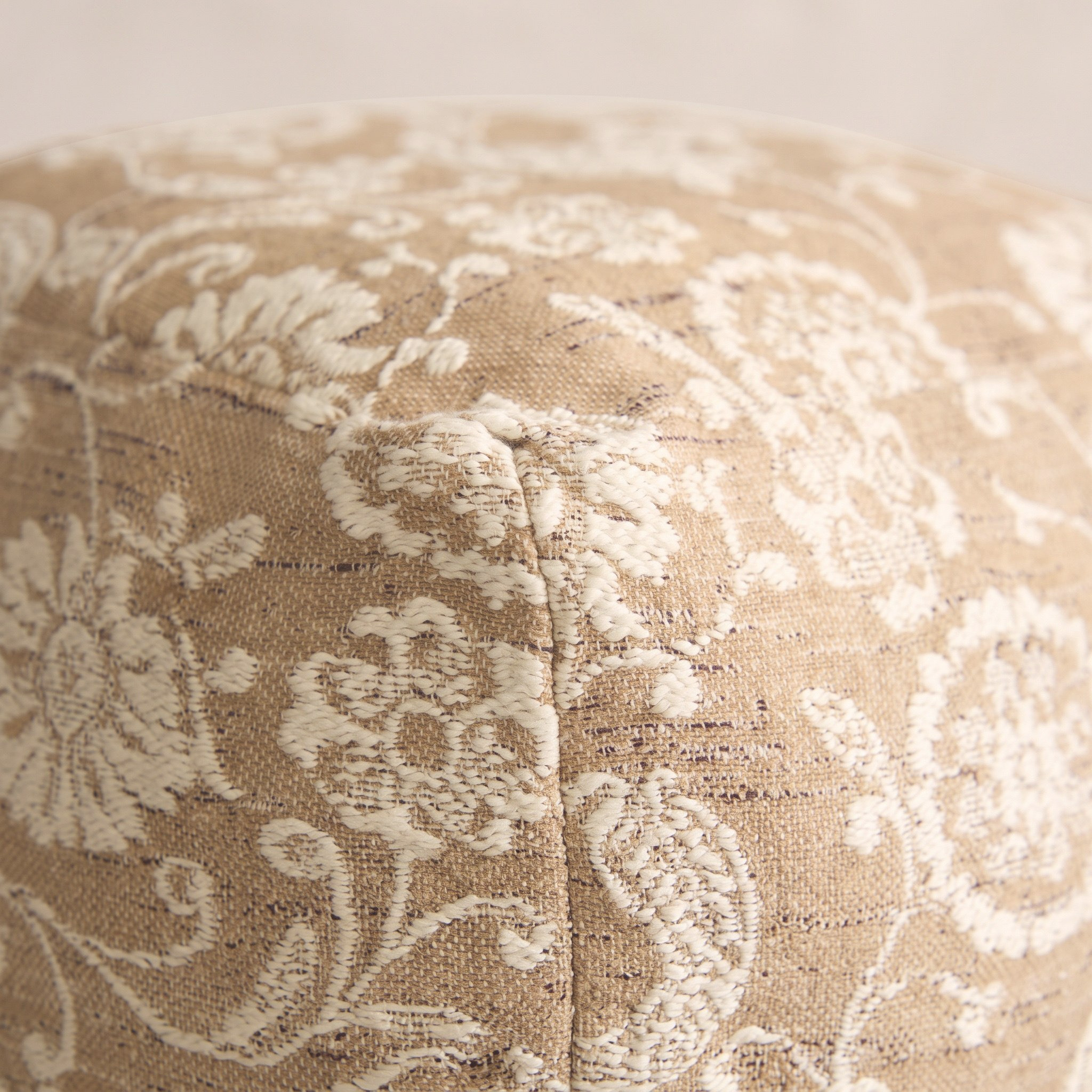 Aizel Flora Jacquard Pouf - 45x45x40 cm-hbxlivingroom-sofasandarmchairs-ottomansandfootstools-image-3