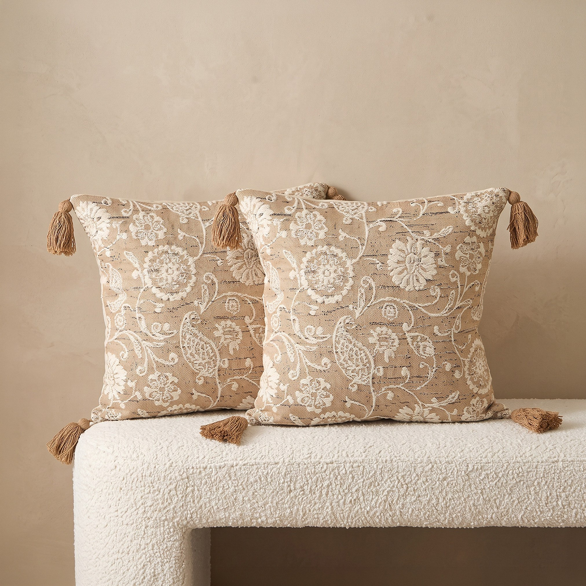 Aizel Flora 2-Piece Jacquard Filled Cushion Set - 50x50 cm-hbxlivingroom-furnishings-cushionsandcovers-filledcushions-image-1