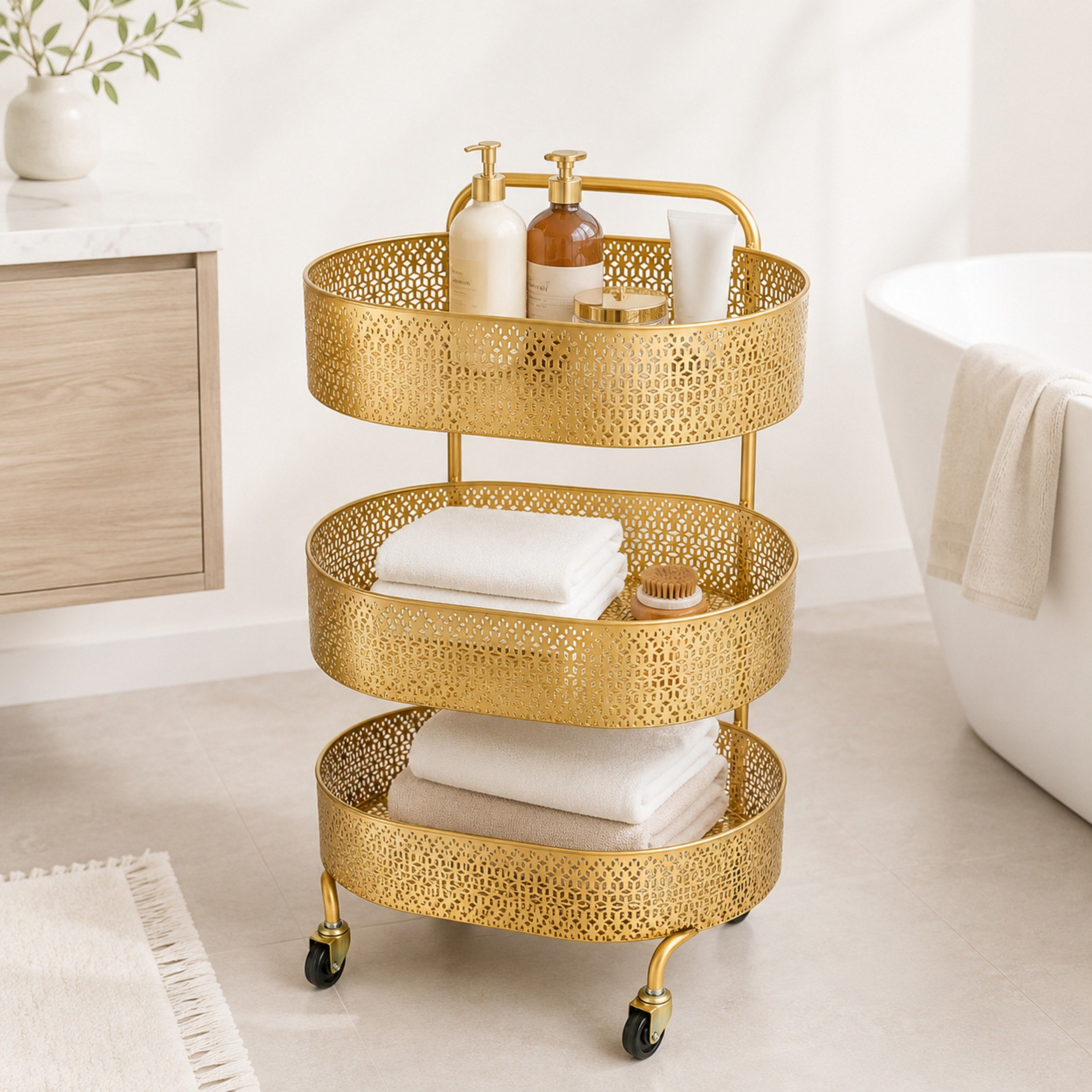 Vivian 3-Tier Oval Storage Trolley - 41x28x72 cm-hbxbedroom-bedroomaccessories-bedroomstorage-image-1