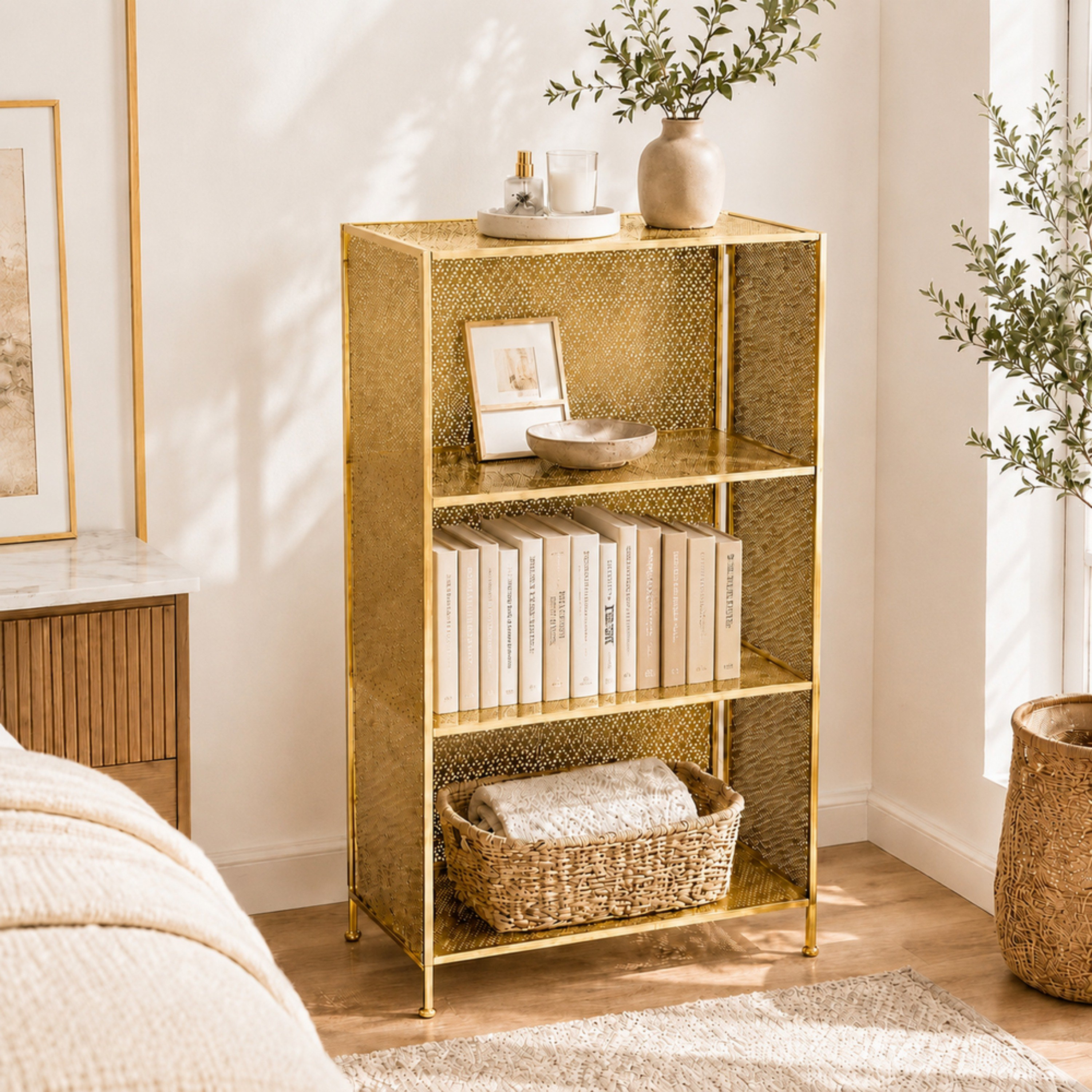 Vivian 4-Tier Foldable Storage Rack - 62x30x115 cm-hbxbedroom-bedroomaccessories-bedroomstorage-image-1