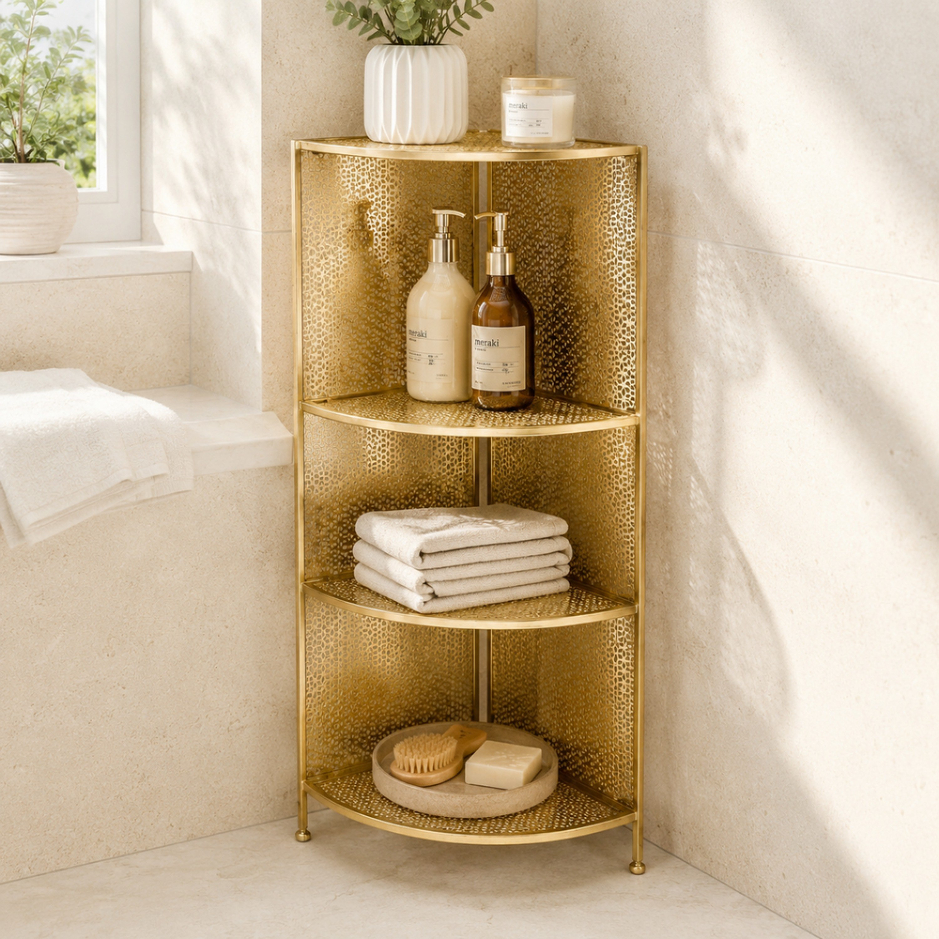 Vivian 4-Tier Corner Storage Rack - 35x35x117 cm-hbxbedroom-bedroomaccessories-bedroomstorage-image-4