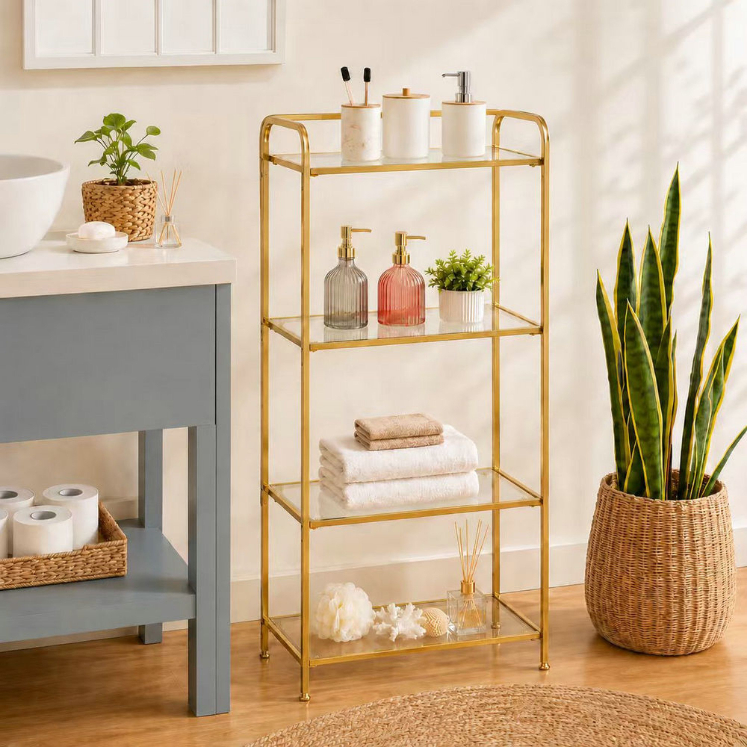 Aurum 4-Tier Storage Rack - 69x27.5x121 cm-hbxbedroom-bedroomaccessories-bedroomstorage-image-1