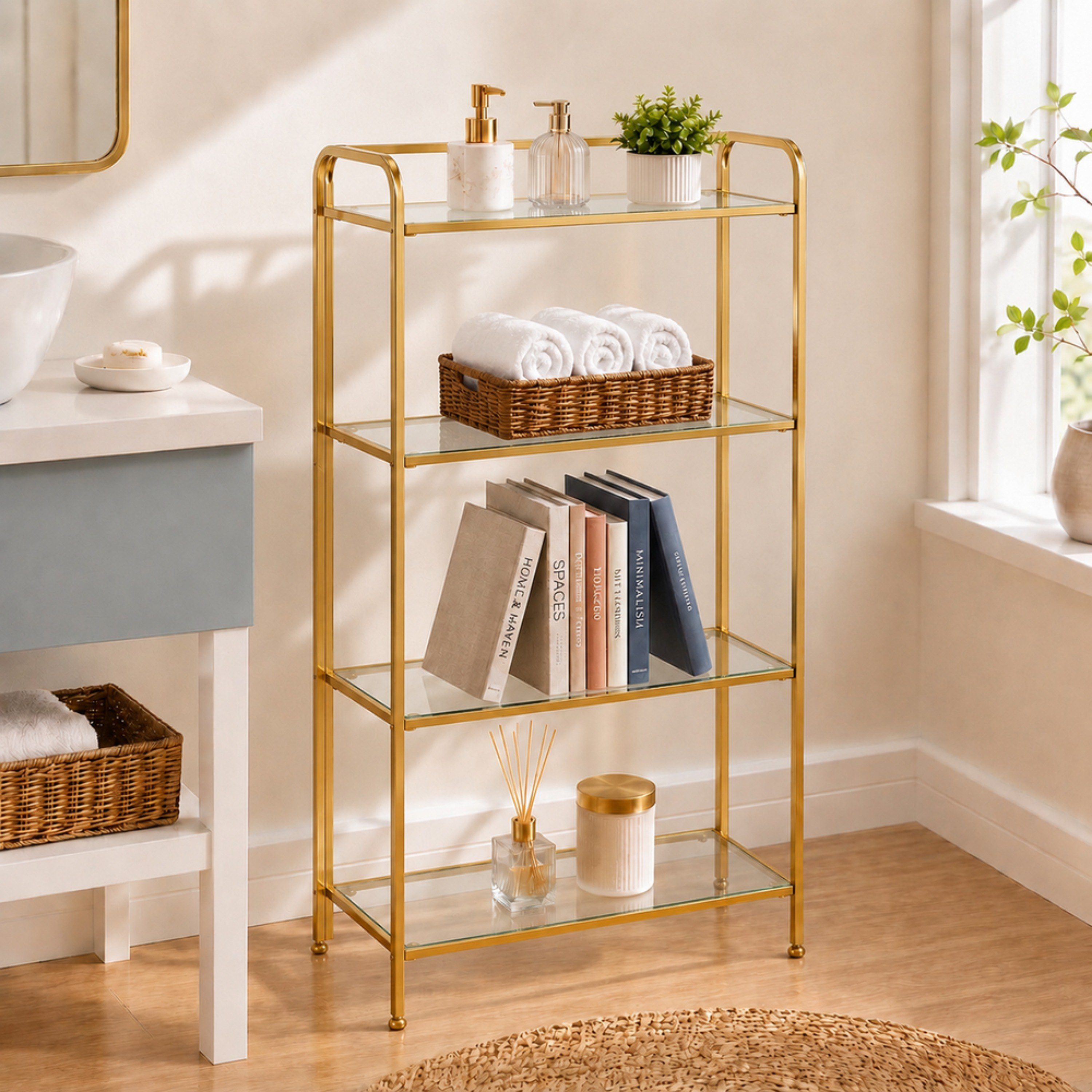 Aurum 4-Tier Storage Rack - 69x27.5x121 cm-hbxbedroom-bedroomaccessories-bedroomstorage-image-2