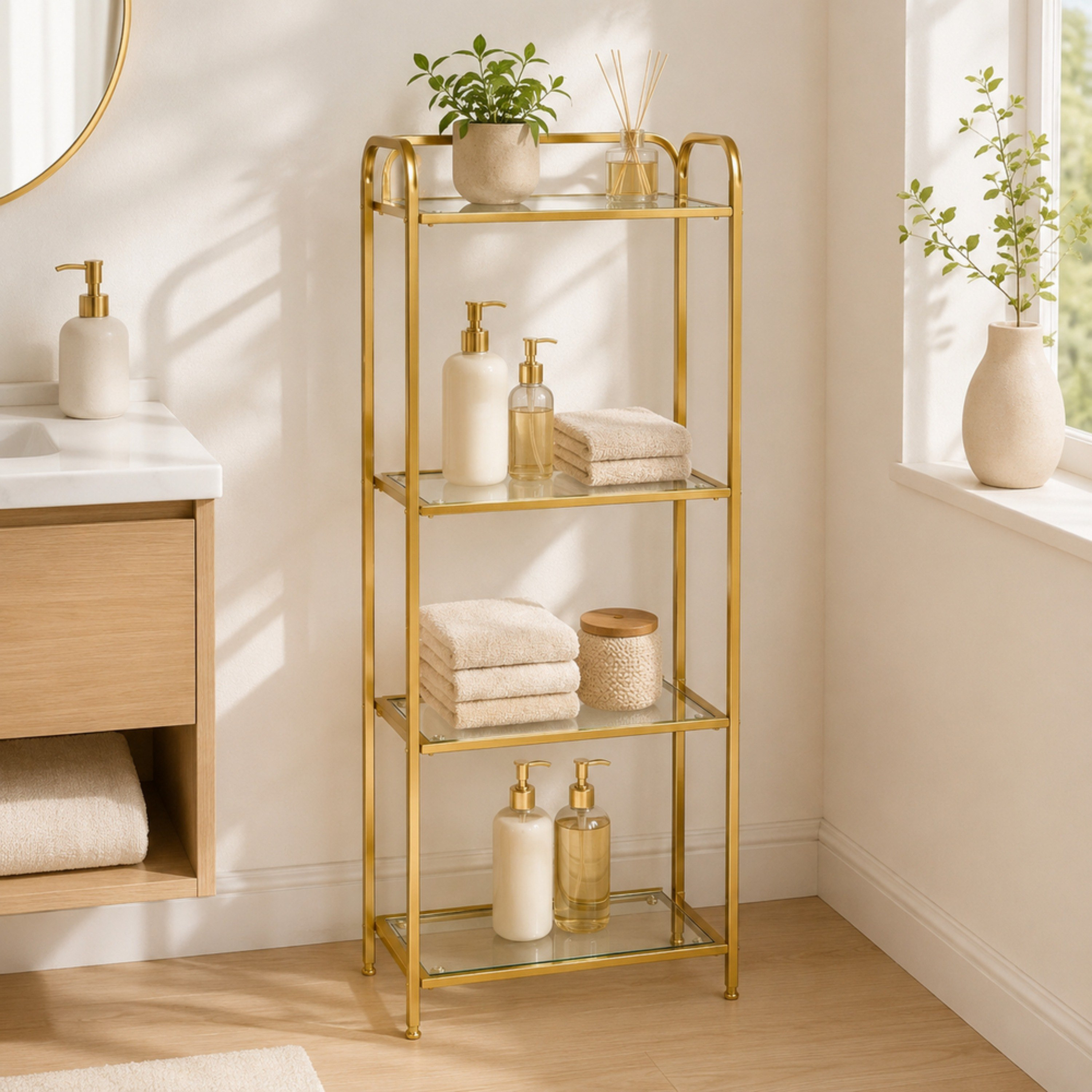 Aurum 4-Tier Storage Rack - 40x30x121 cm-hbxbedroom-bedroomaccessories-bedroomstorage-image-2