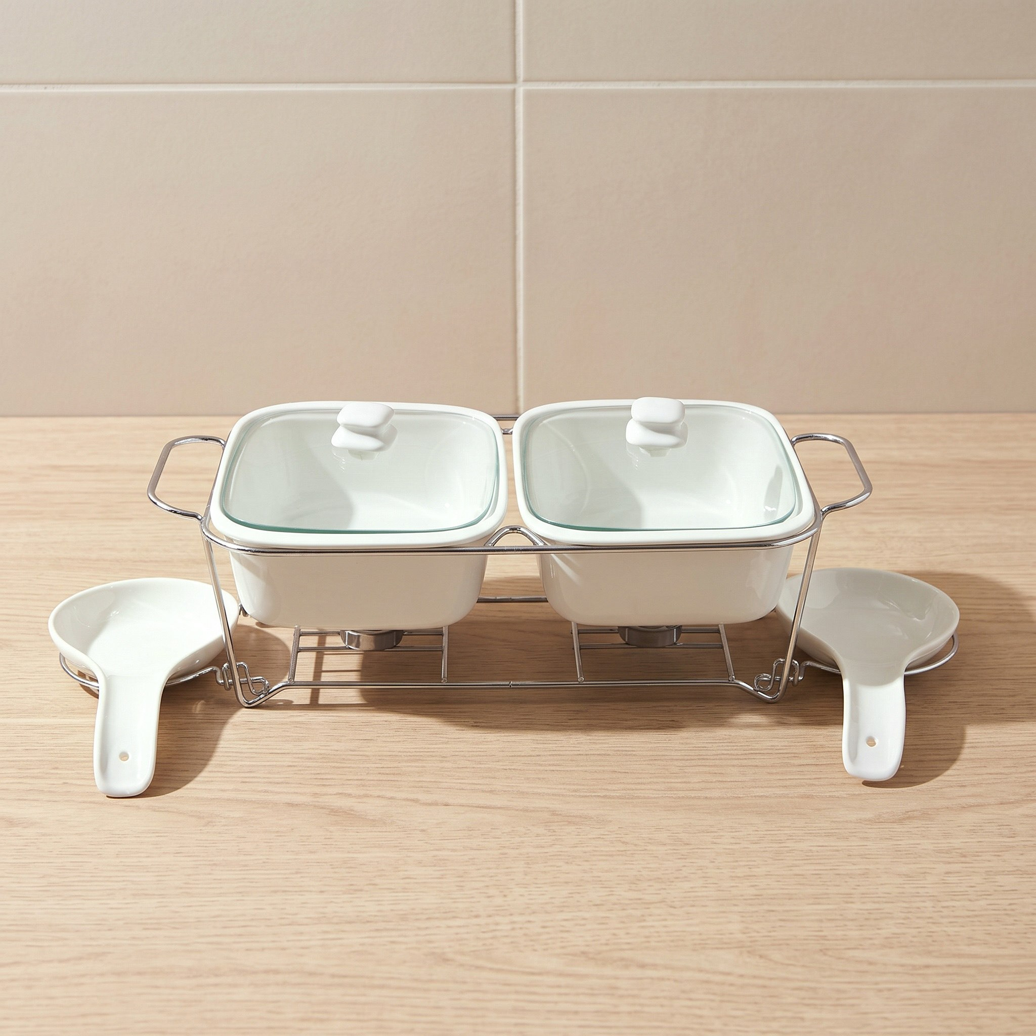 Supreme Twin Food Warmer Set - 1.6 L-hbxdecorandfurnishings-tabletop-serveware-image-1