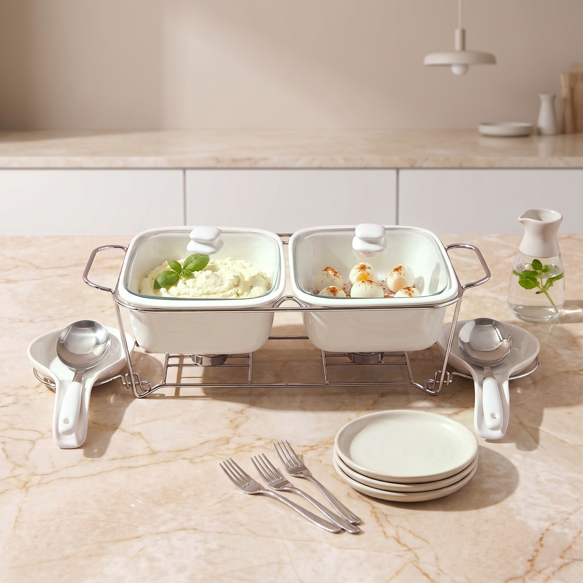 Supreme Twin Food Warmer Set - 1.6 L-hbxdecorandfurnishings-tabletop-serveware-image-6