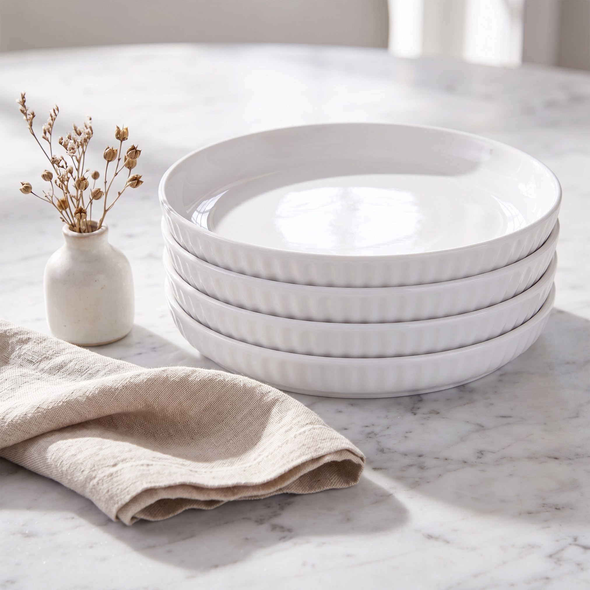 طقم صحون عشاء بارزة الملمس 4 قطع من لستر - 28 س-hbxdecorandfurnishings-tabletop-crockery-image-1