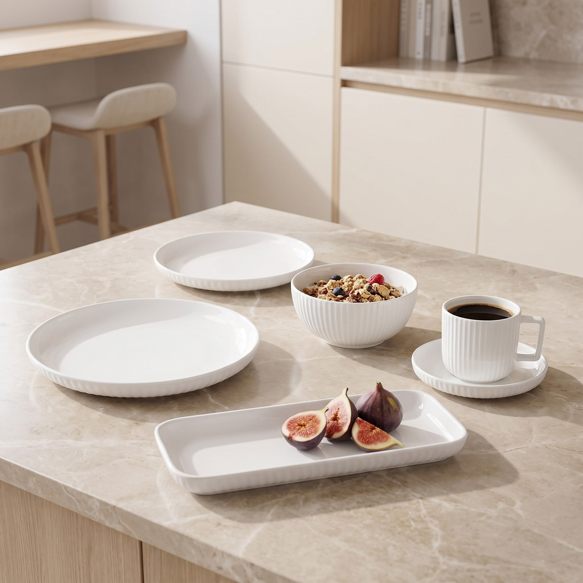 طقم صحون عشاء بارزة الملمس 4 قطع من لستر - 28 س-hbxdecorandfurnishings-tabletop-crockery-image-4