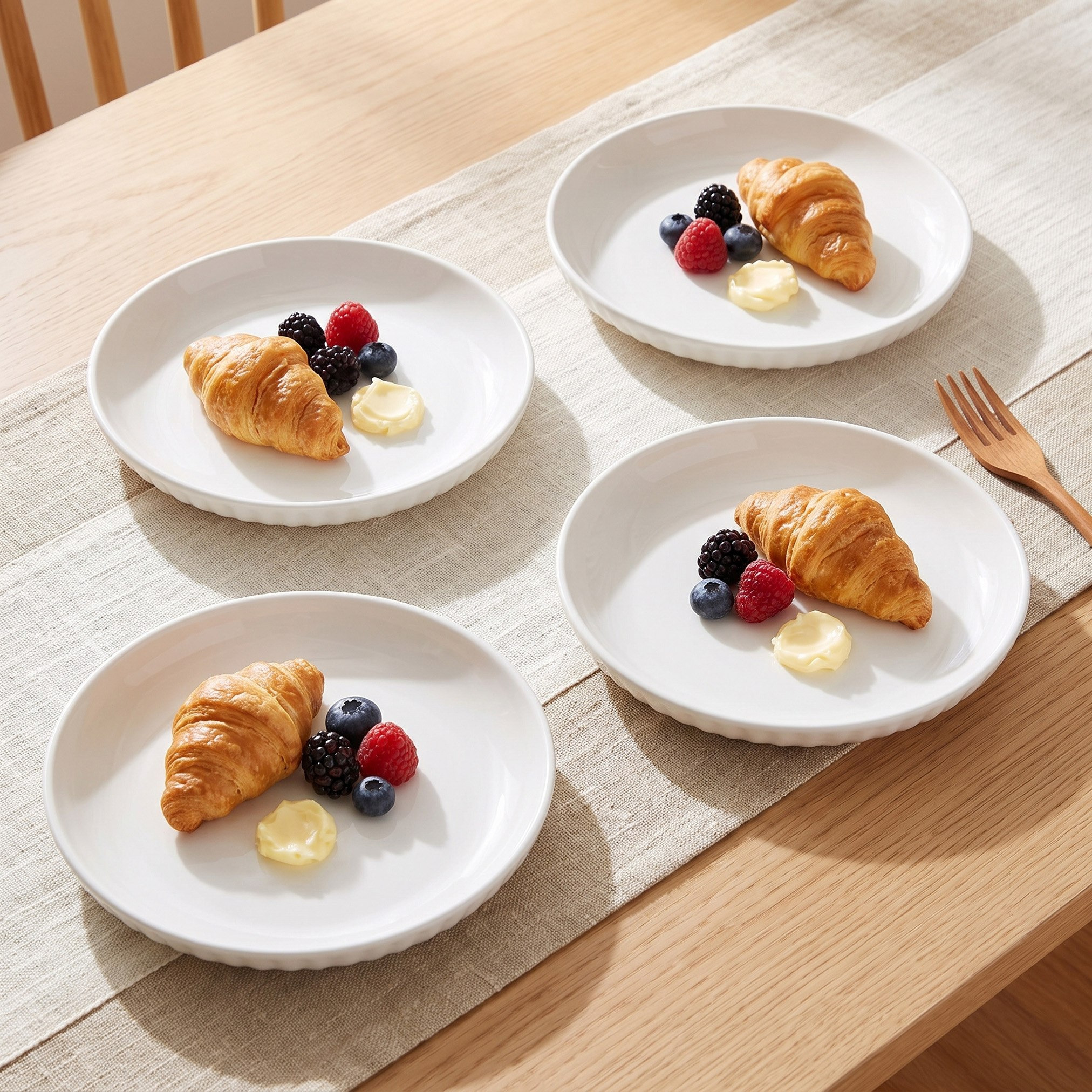 Luster 4-Piece Embossed Side Plate Set - 20 cm-hbxdecorandfurnishings-tabletop-crockery-image-1