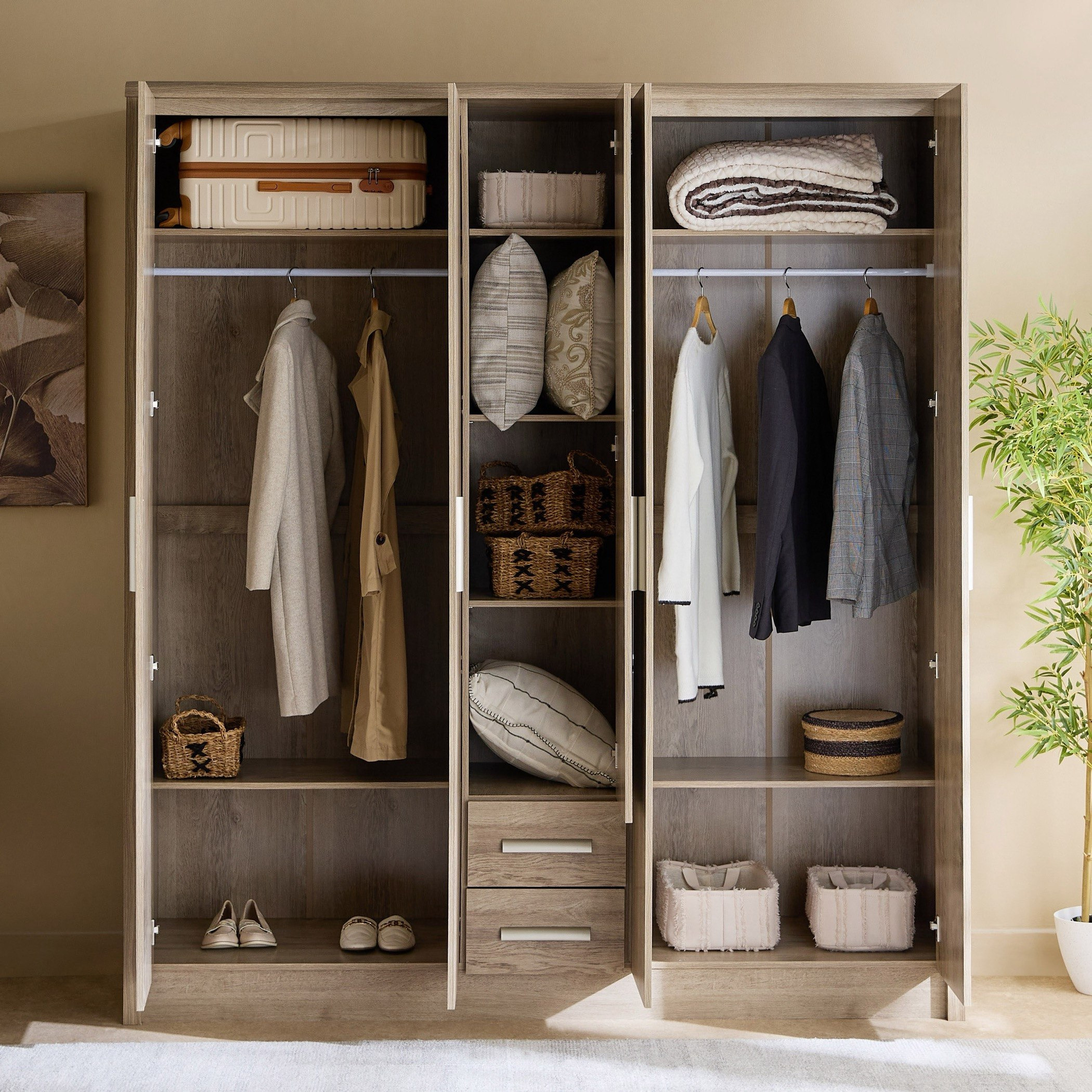 Curvy Nxt 5-Door Wardrobe with 2 Drawers-hbxfurniture-wardrobes-image-2