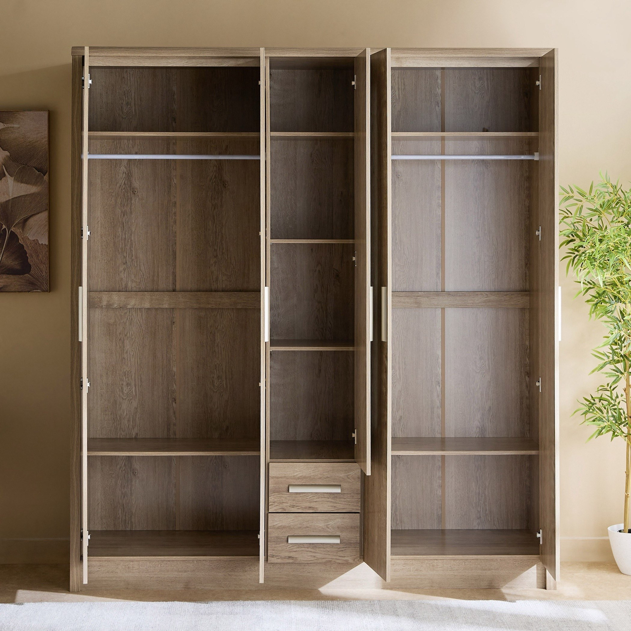 Curvy Nxt 5-Door Wardrobe with 2 Drawers-hbxfurniture-wardrobes-image-3