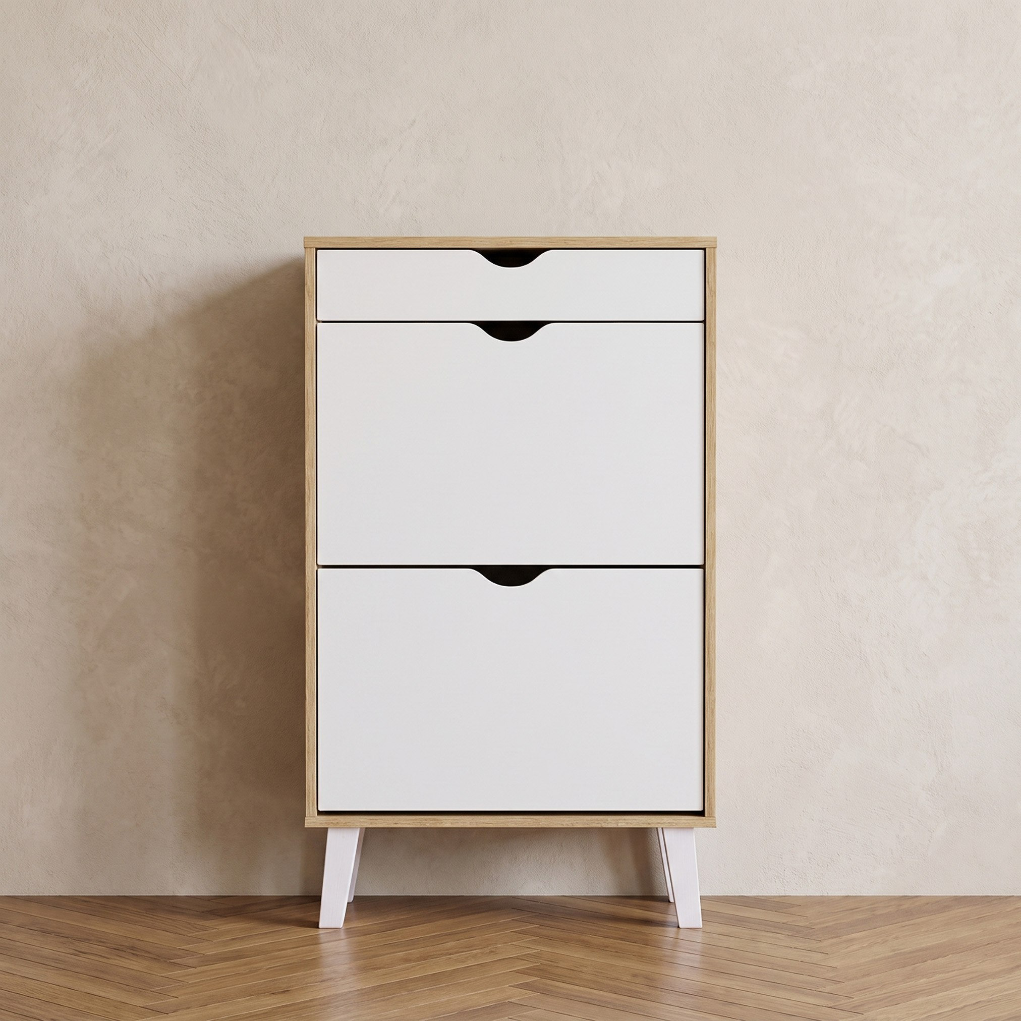 Alford Albany 12-Pair 2-Tier Shoe Cabinet with 2 Doors and Drawer-hbxbedroom-shoecabinetsandracks-image-3