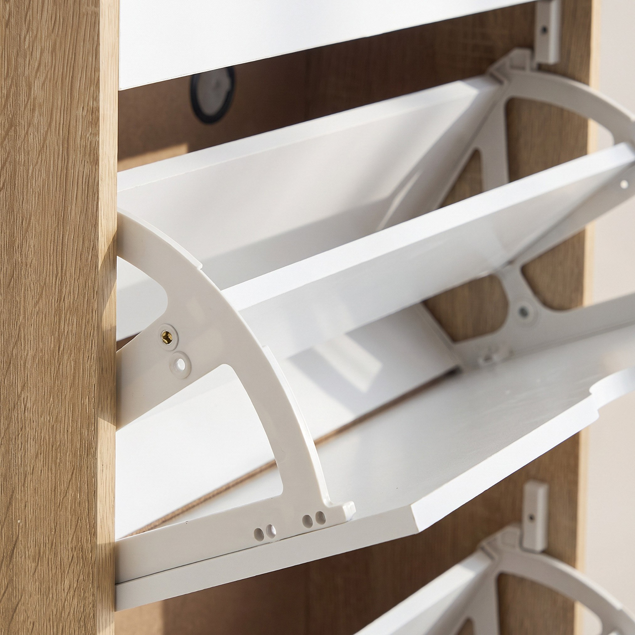 Alford Albany 12-Pair 2-Tier Shoe Cabinet with 2 Doors and Drawer-hbxbedroom-shoecabinetsandracks-image-7