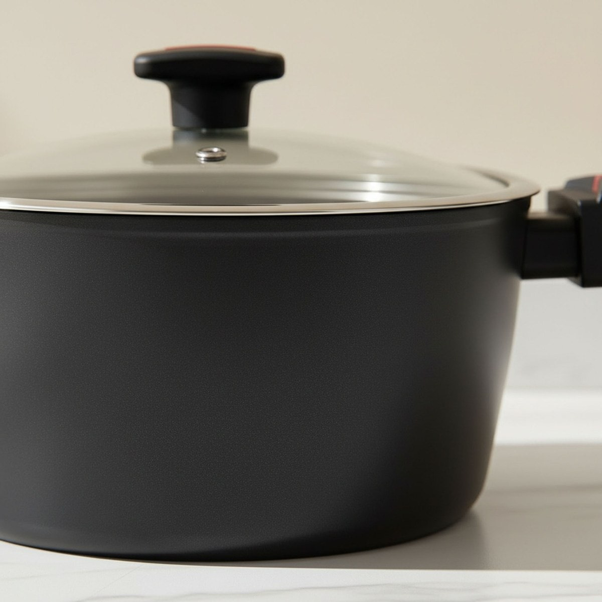 Bakers Secret Red Dot Forged Casserole with Lid - 24 cm-hbxkitchen-cookware-image-3