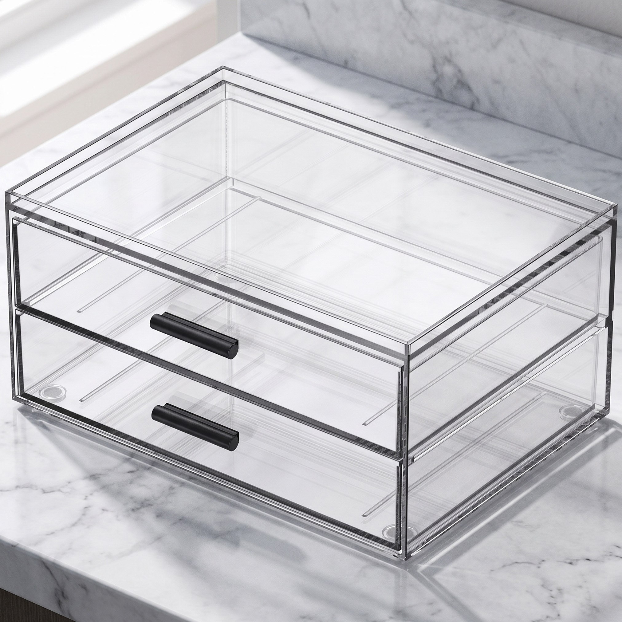 Stria 2-Drawer Cosmetic Box - 25.10x18.80x12.70 cm-hbxbedroom-bedroomaccessories-jewelleryboxesandholders-image-1