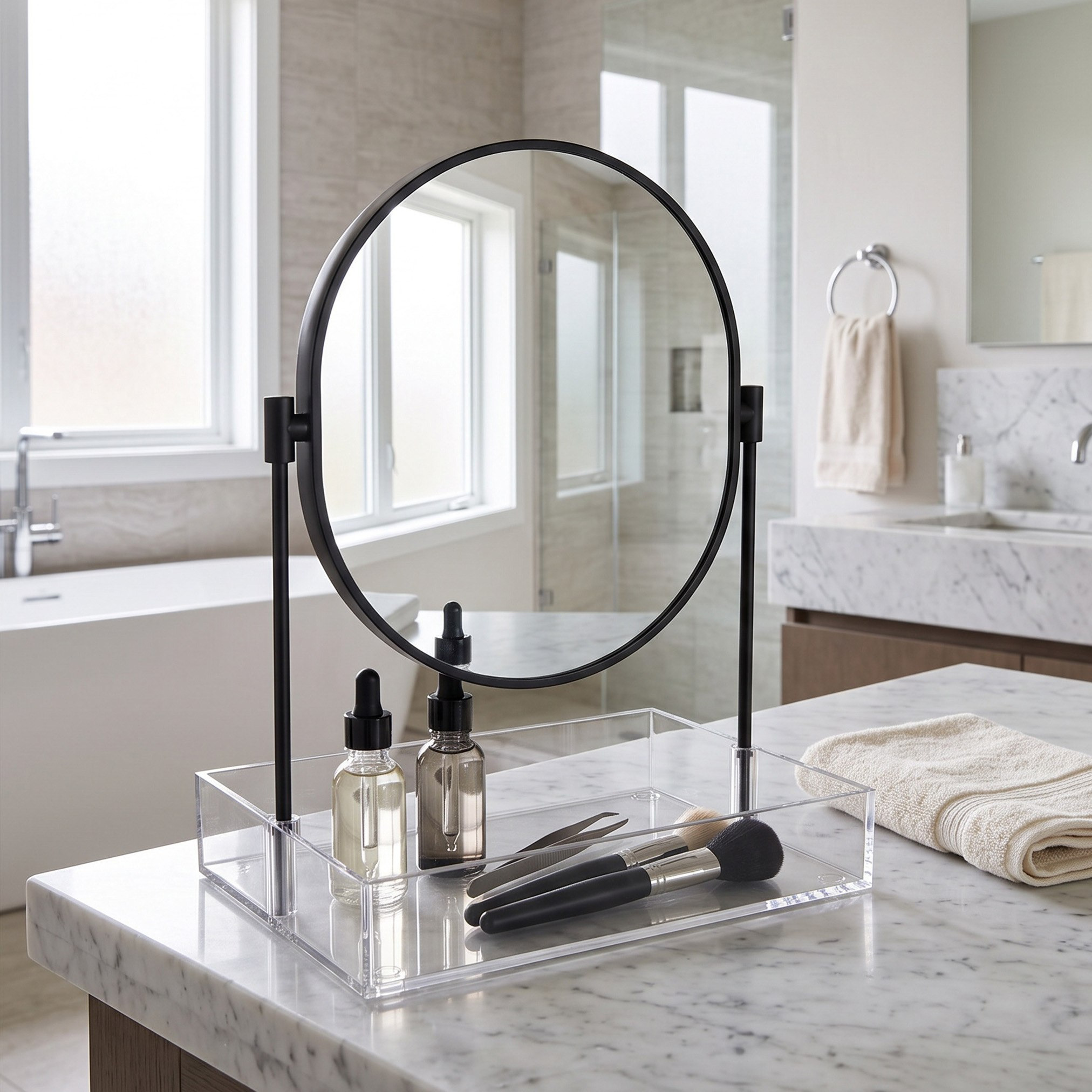 مرآة تجميل من ستريا - 24.50x17.80x32.30 سم-hbxbedroom-bedroomaccessories-jewelleryboxesandholders-image-1