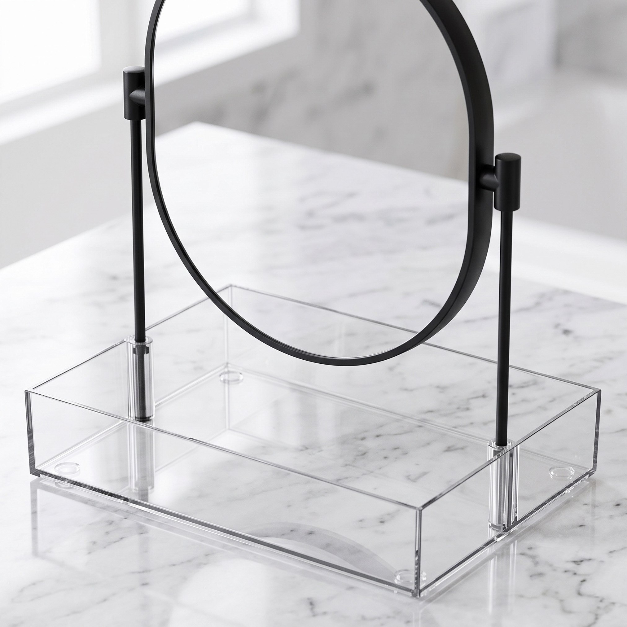 مرآة تجميل من ستريا - 24.50x17.80x32.30 سم-hbxbedroom-bedroomaccessories-jewelleryboxesandholders-image-2