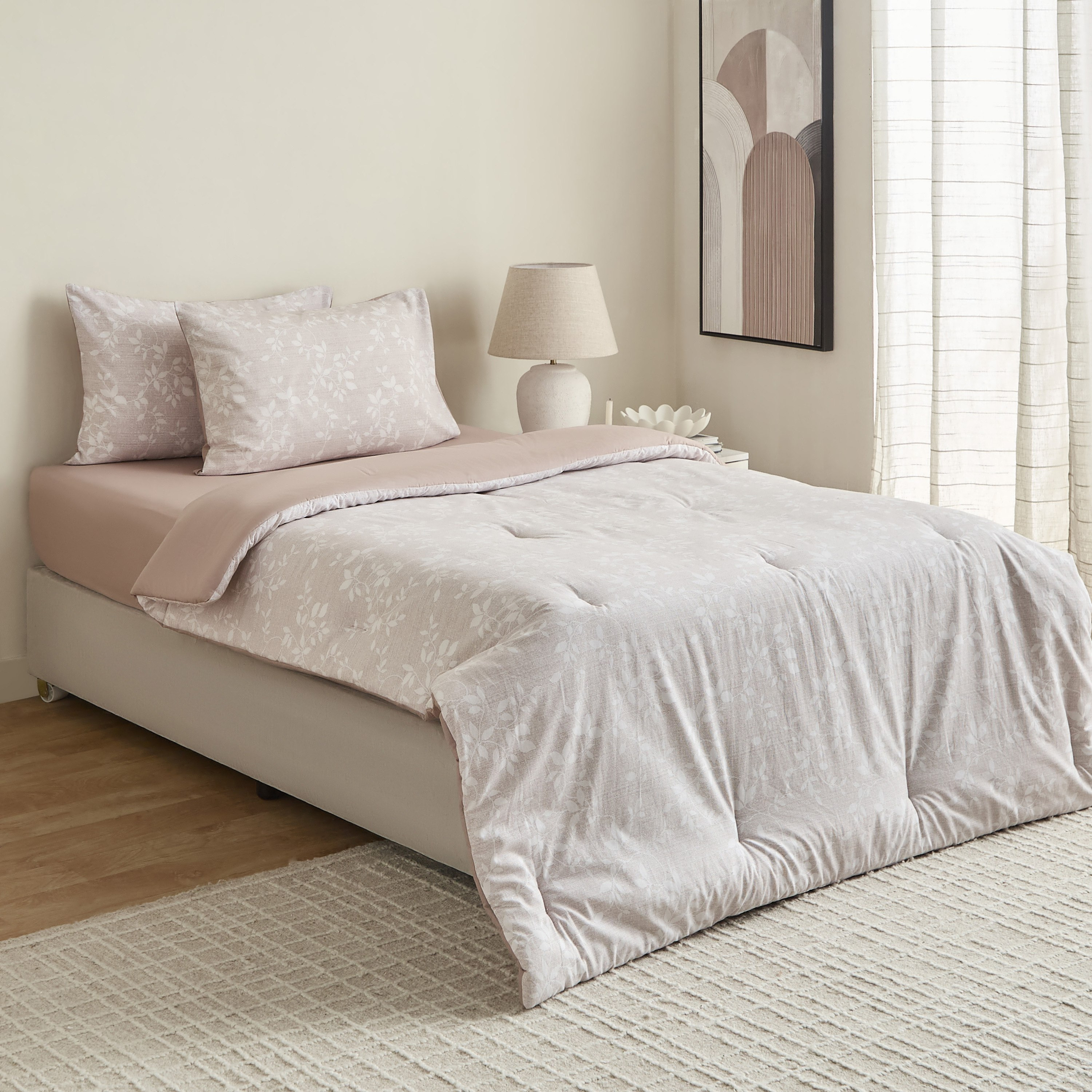 Madison Violetta Cotton Printed 3-Piece Twin Comforter Set - 160x220 cm-hbxhomeware-hbxbedroom-image-1