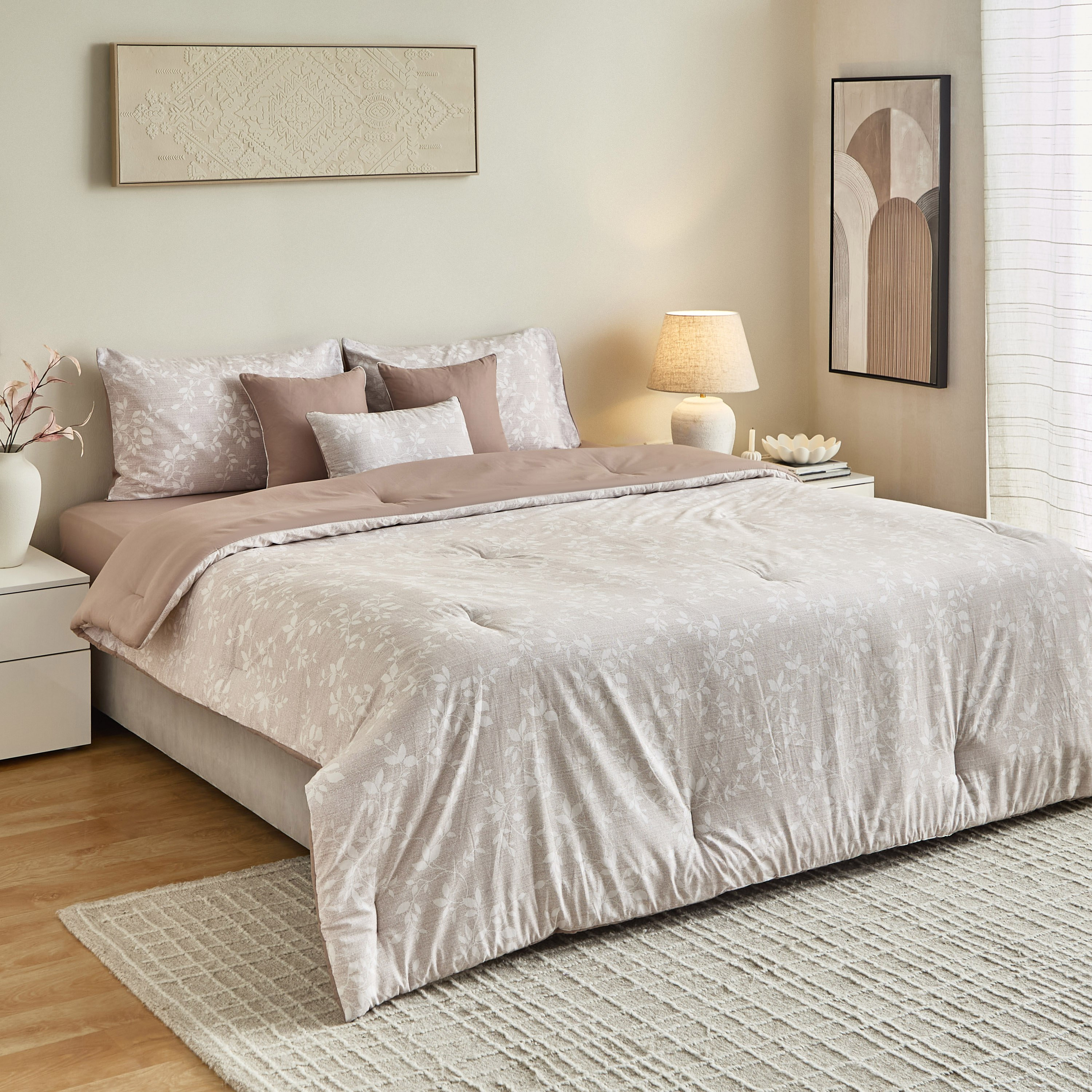 Madison Violetta 5-Piece Cotton Printed Super King Comforter Set - 240x240 cm-hbxhomeware-hbxbedroom-image-2