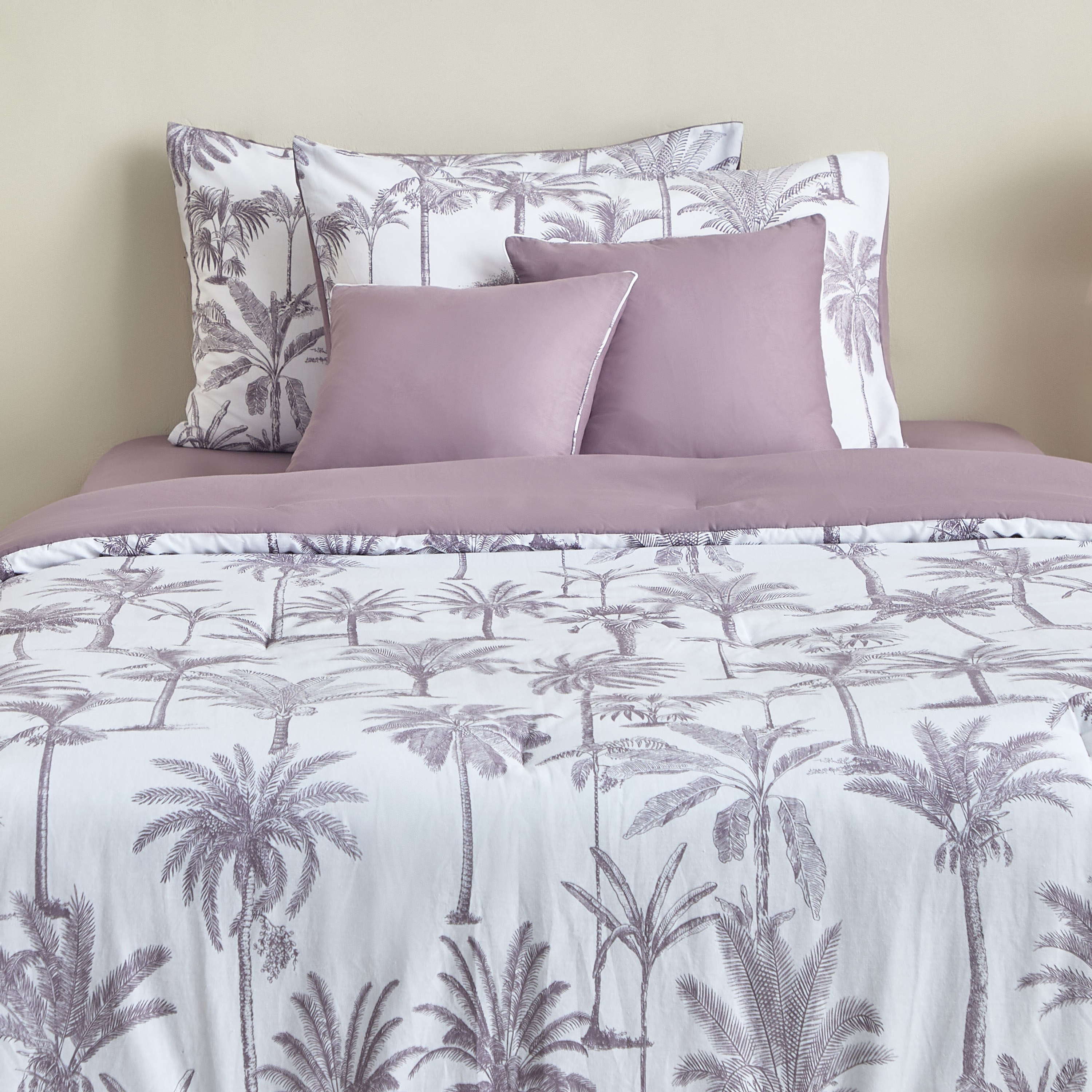 Madison 3-Piece Palm Forest Cotton Printed Twin Comforter Set - 160x220 cm-hbxhomeware-hbxbedroom-image-2