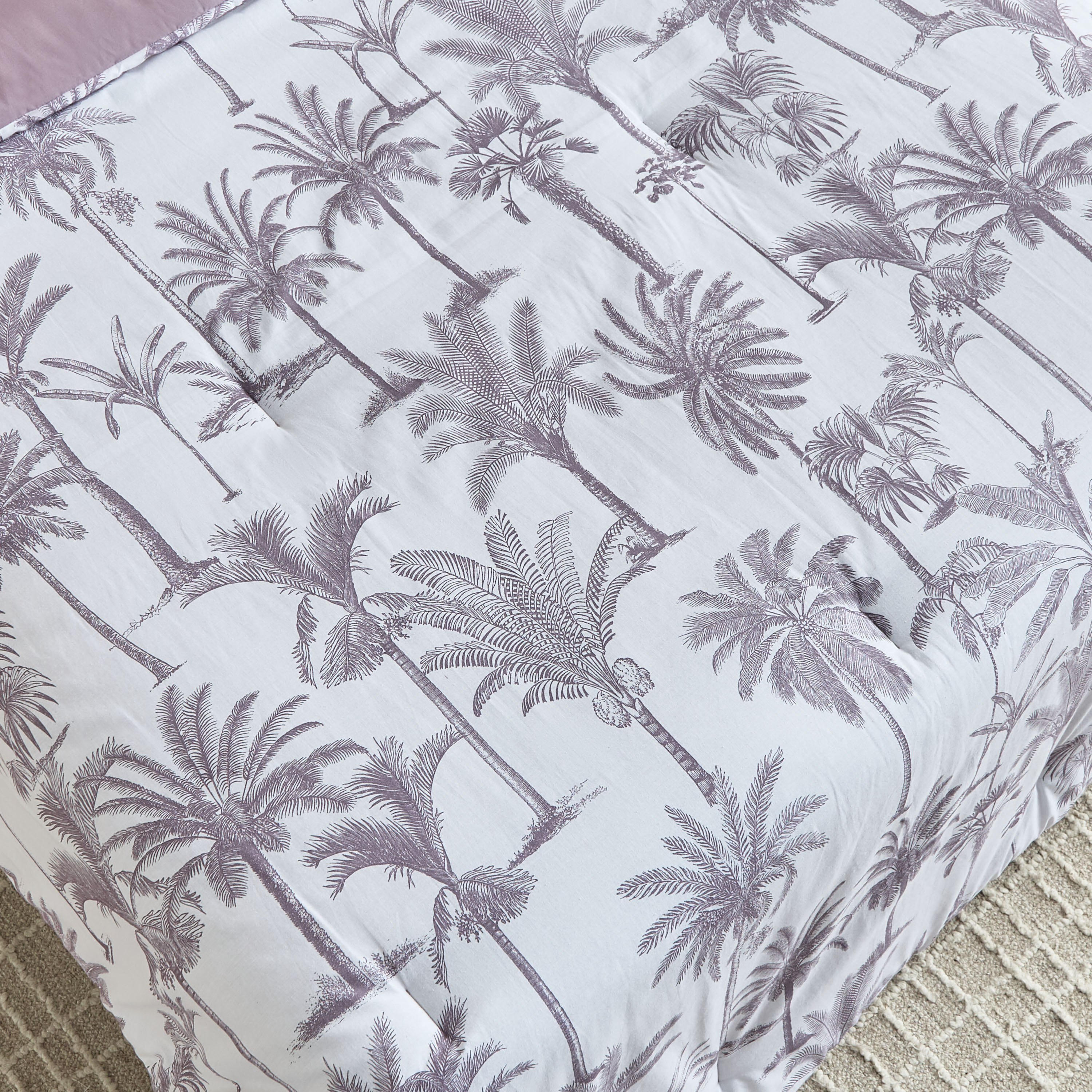 Madison 3-Piece Palm Forest Cotton Printed Twin Comforter Set - 160x220 cm-hbxhomeware-hbxbedroom-image-3