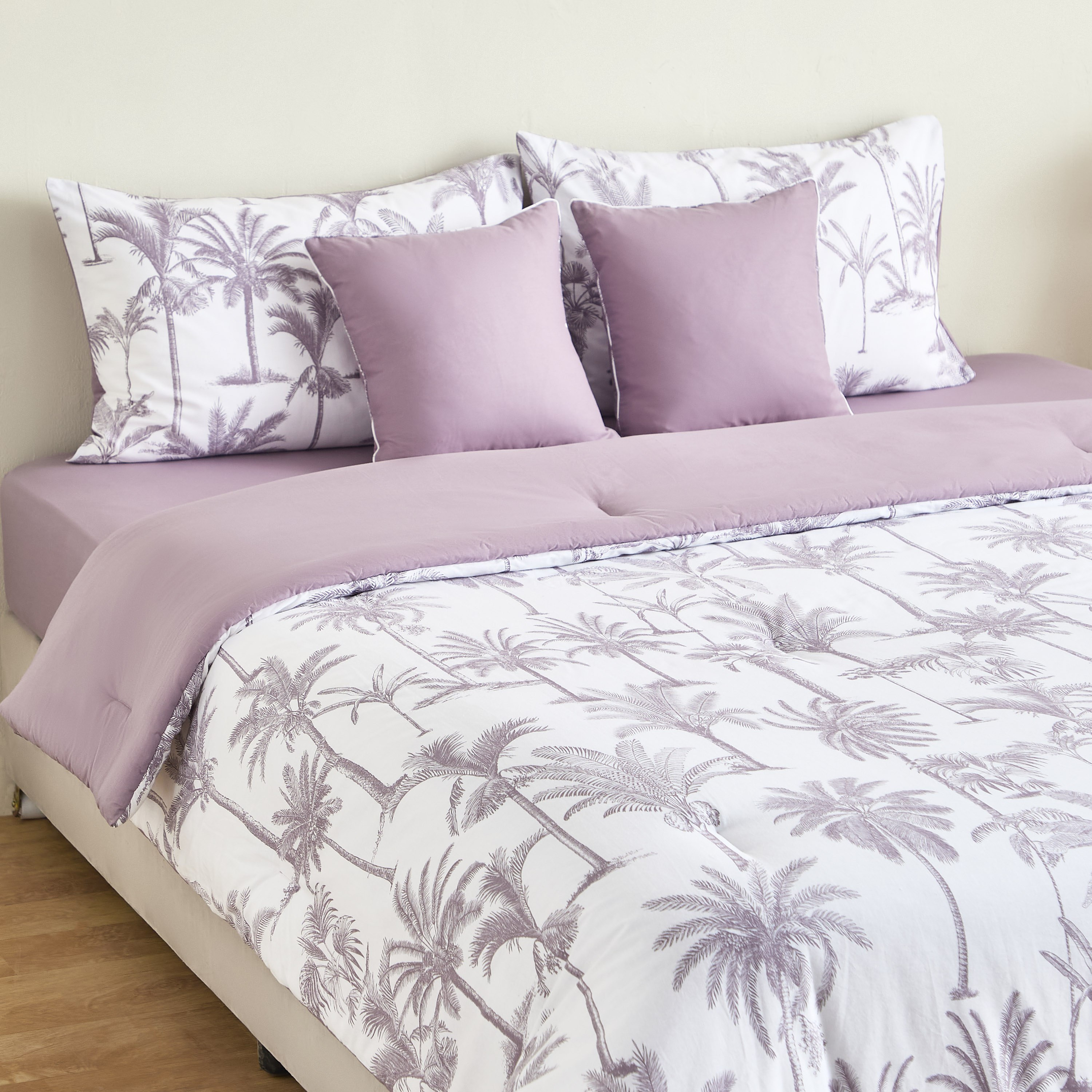 Madison 5-Piece Palm Forest Cotton Printed King Comforter Set - 220x240 cm-hbxhomeware-hbxbedroom-image-1