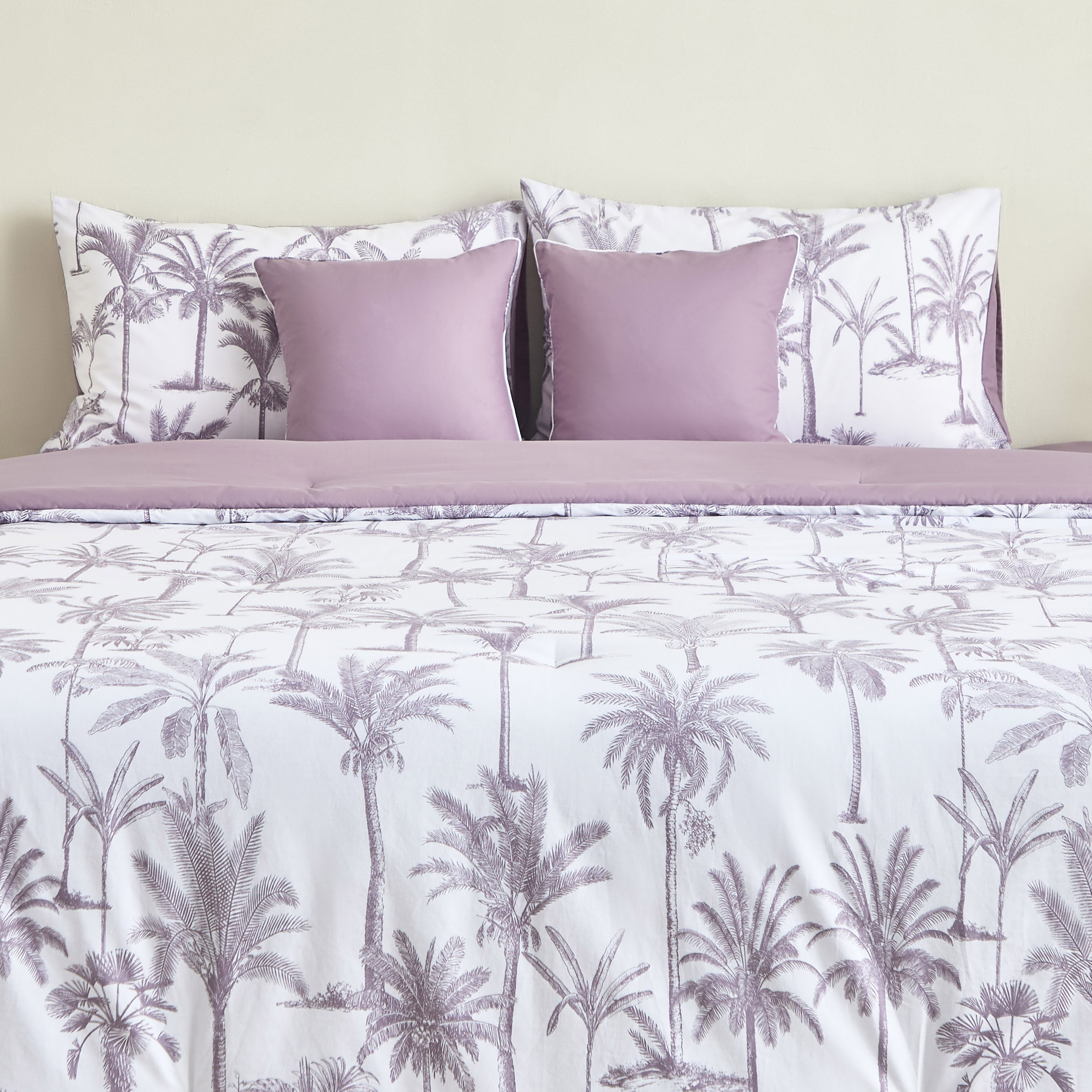 Madison 5-Piece Palm Forest Cotton Printed King Comforter Set - 220x240 cm-hbxhomeware-hbxbedroom-image-2