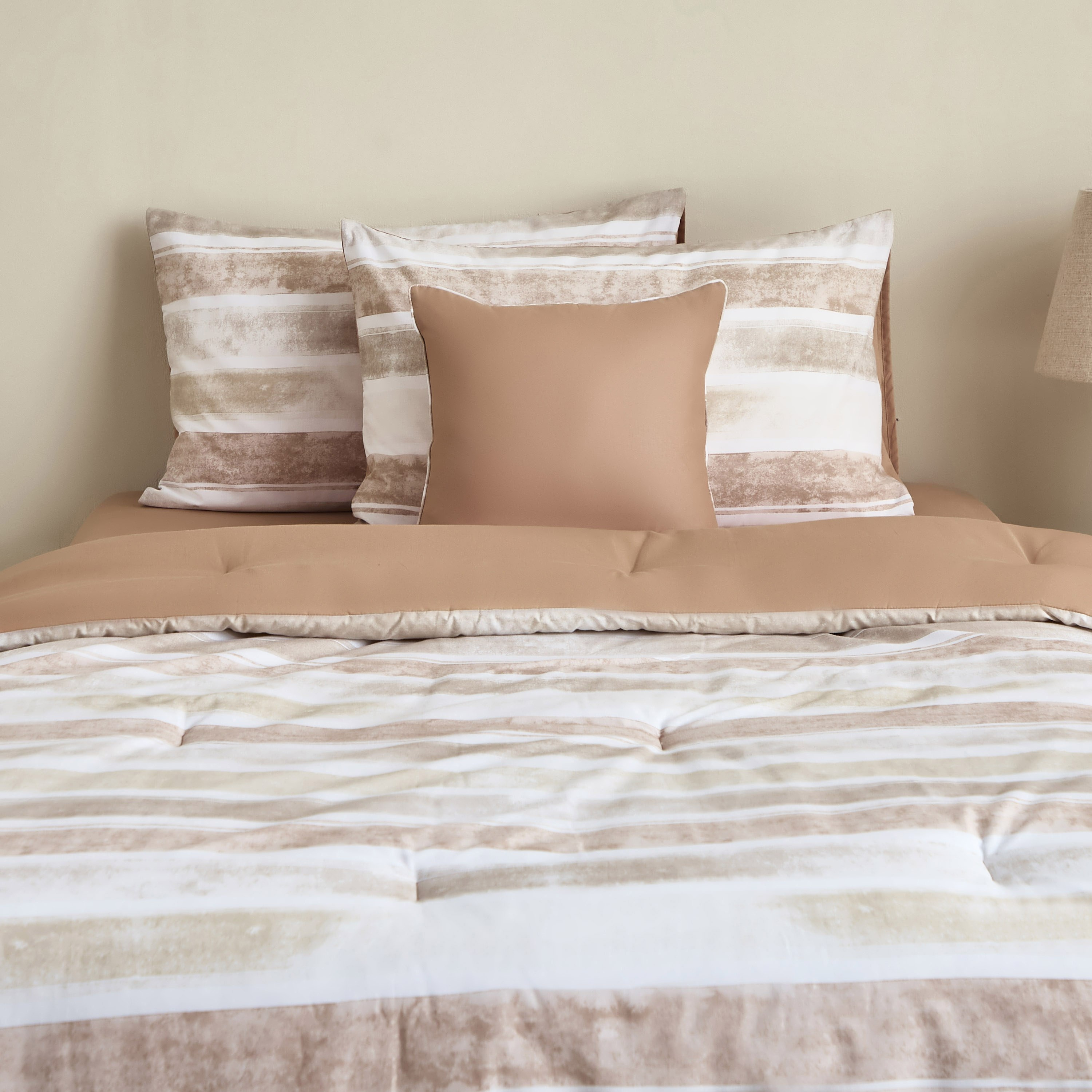 Valencia Mirage Stripe BIAB Printed 5-Piece Cotton Twin Comforter Set - 160x220 cm-hbxhomeware-hbxbedroom-image-2