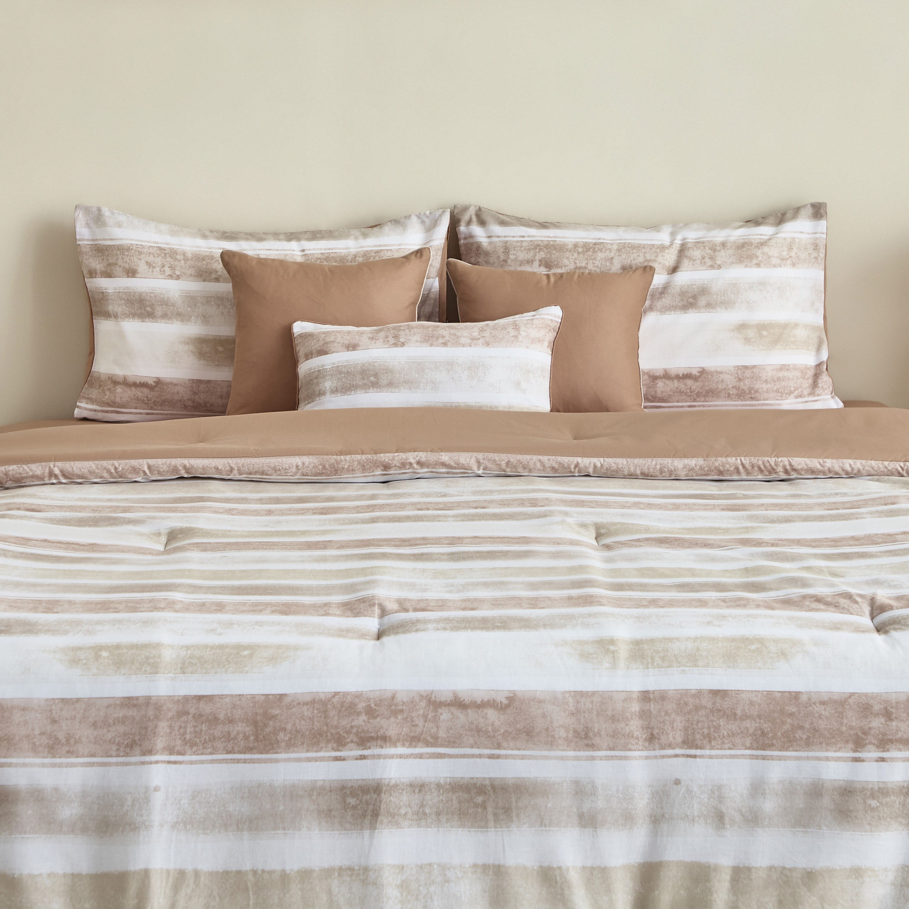 Valencia 7-Piece Mirage Stripe BIAB Printed Cotton King Comforter Set - 220x240 cm-hbxhomeware-hbxbedroom-image-2