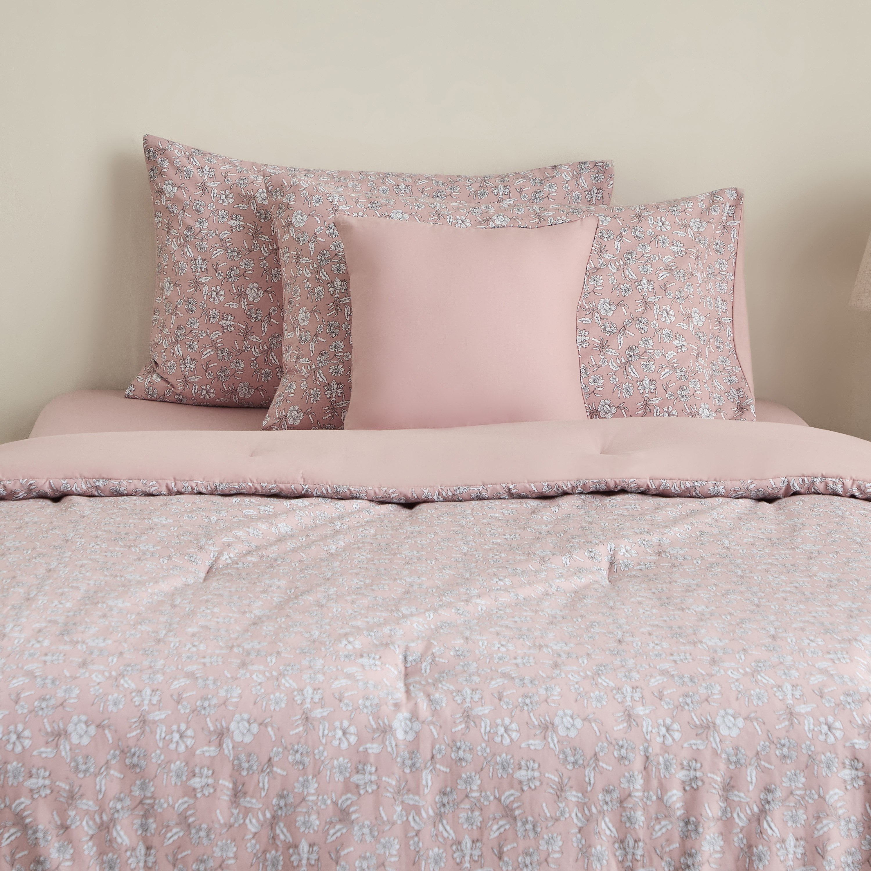 Valencia Block Flora BIAB Printed 5-Piece Cotton Twin Comforter Set - 160x220 cm-hbxhomeware-hbxbedroom-image-2