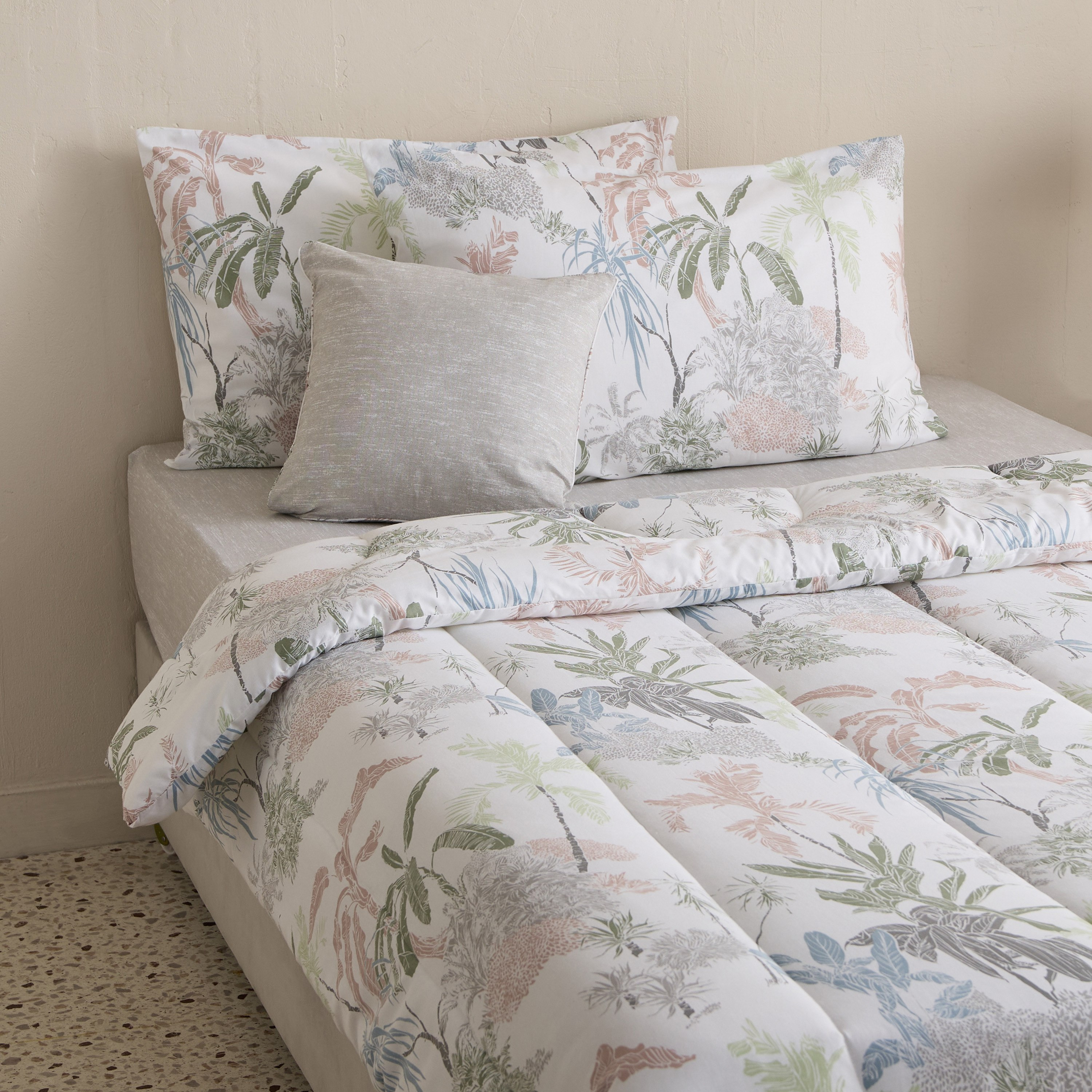 طقم غطاء لحاف توأم 5 قطع قطن مطبوع بتصميم بياب من فالنسيا أرفيكا - 160×220 سم-hbxhomeware-hbxbedroom-image-1