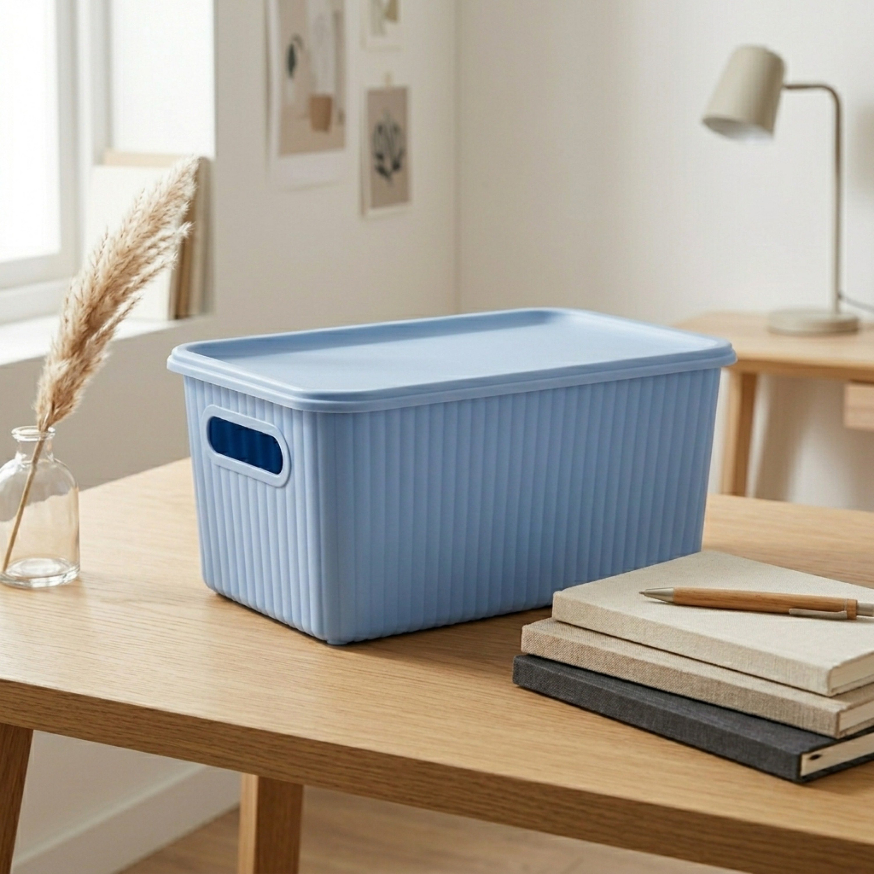 Jean Storage Basket with Lid - 29.1x17.5x13.2 cm-hbxhomeware-kidsessentials-kidsorganiser-image-1