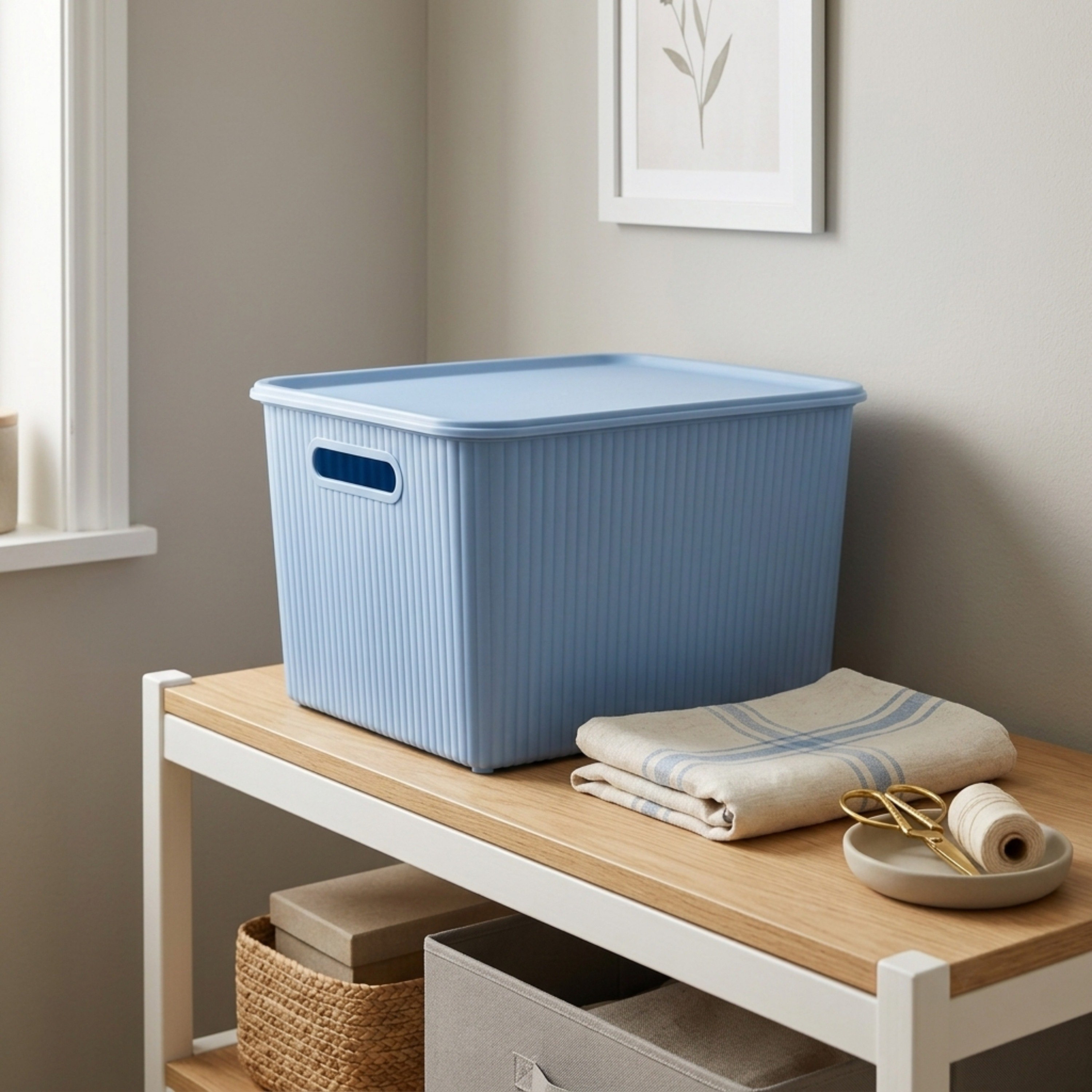 Jean Storage Basket with Lid - 35.4x29.2x21.9 cm-hbxhomeware-kidsessentials-kidsorganiser-image-1