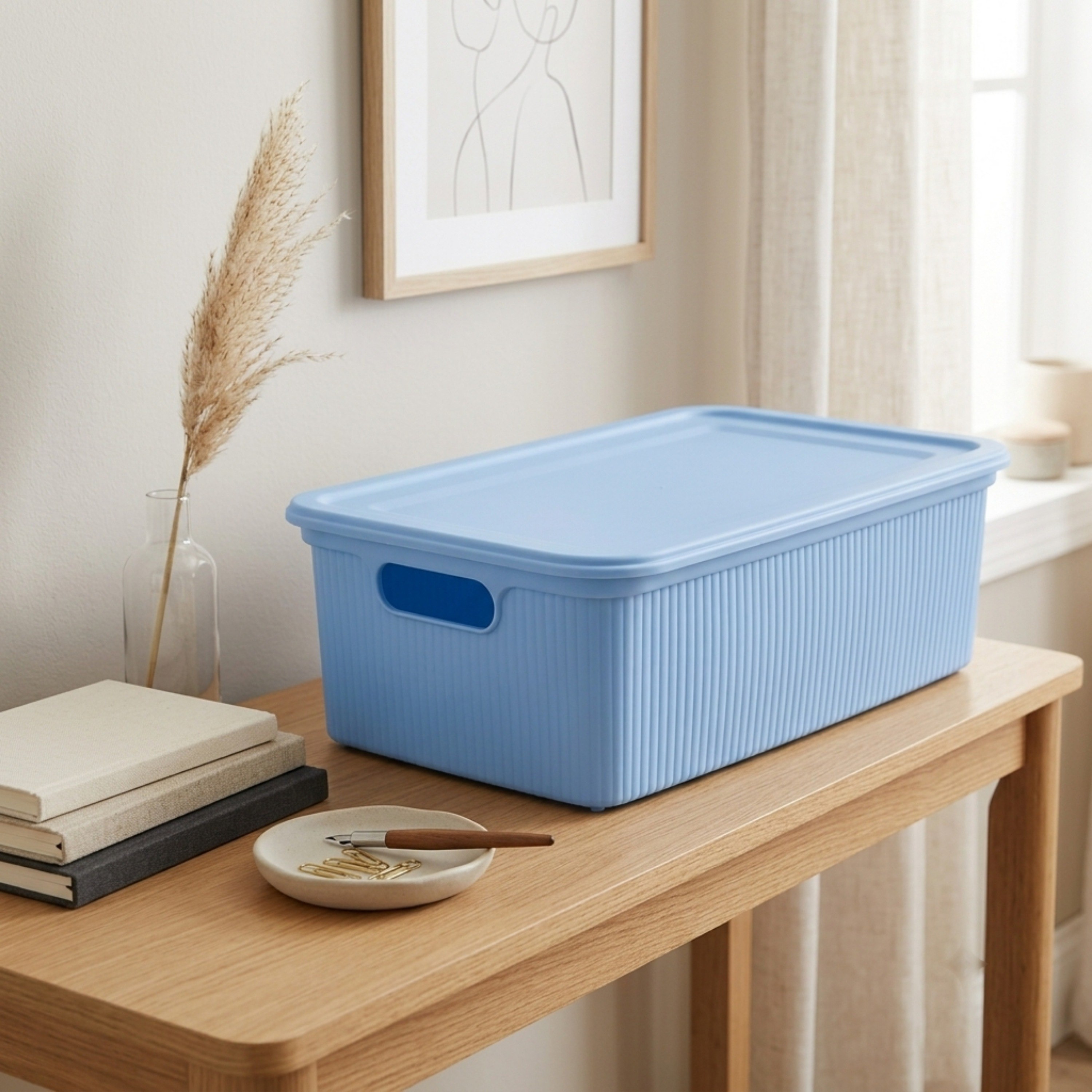 Jean Storage Basket with Lid - 21x62x40 cm-hbxhomeware-kidsessentials-kidsorganiser-image-1
