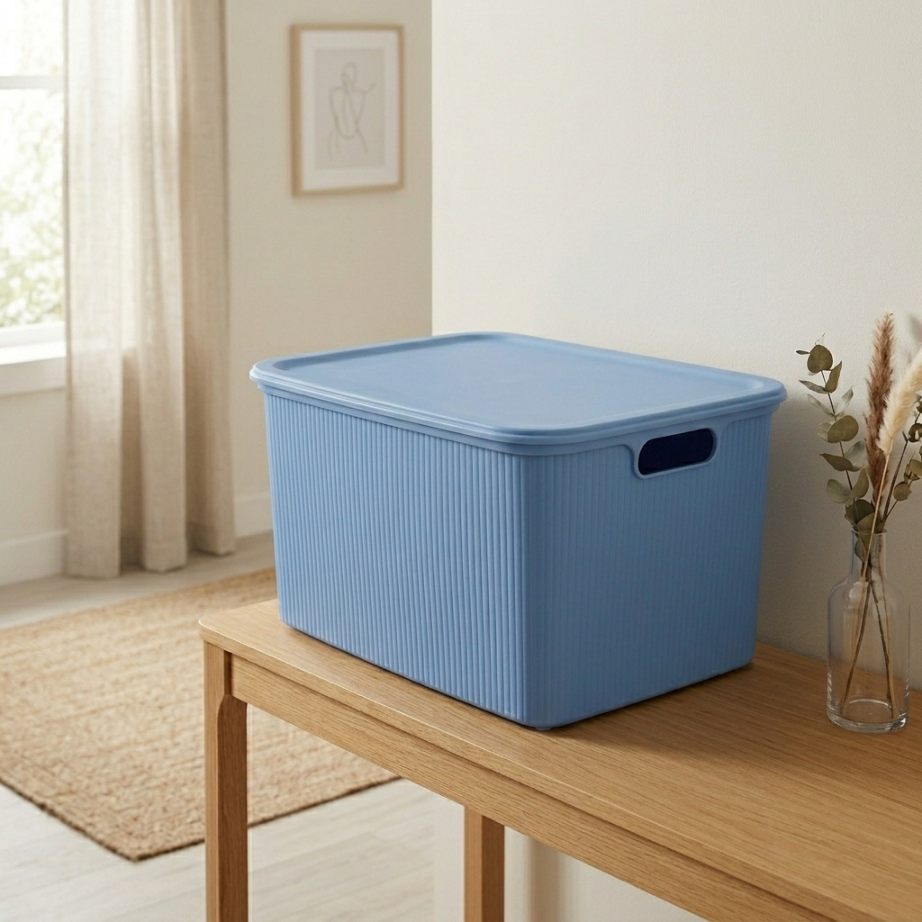 Jean Storage Basket with Lid - 34.5x64x48 cm-hbxhomeware-kidsessentials-kidsorganiser-image-1