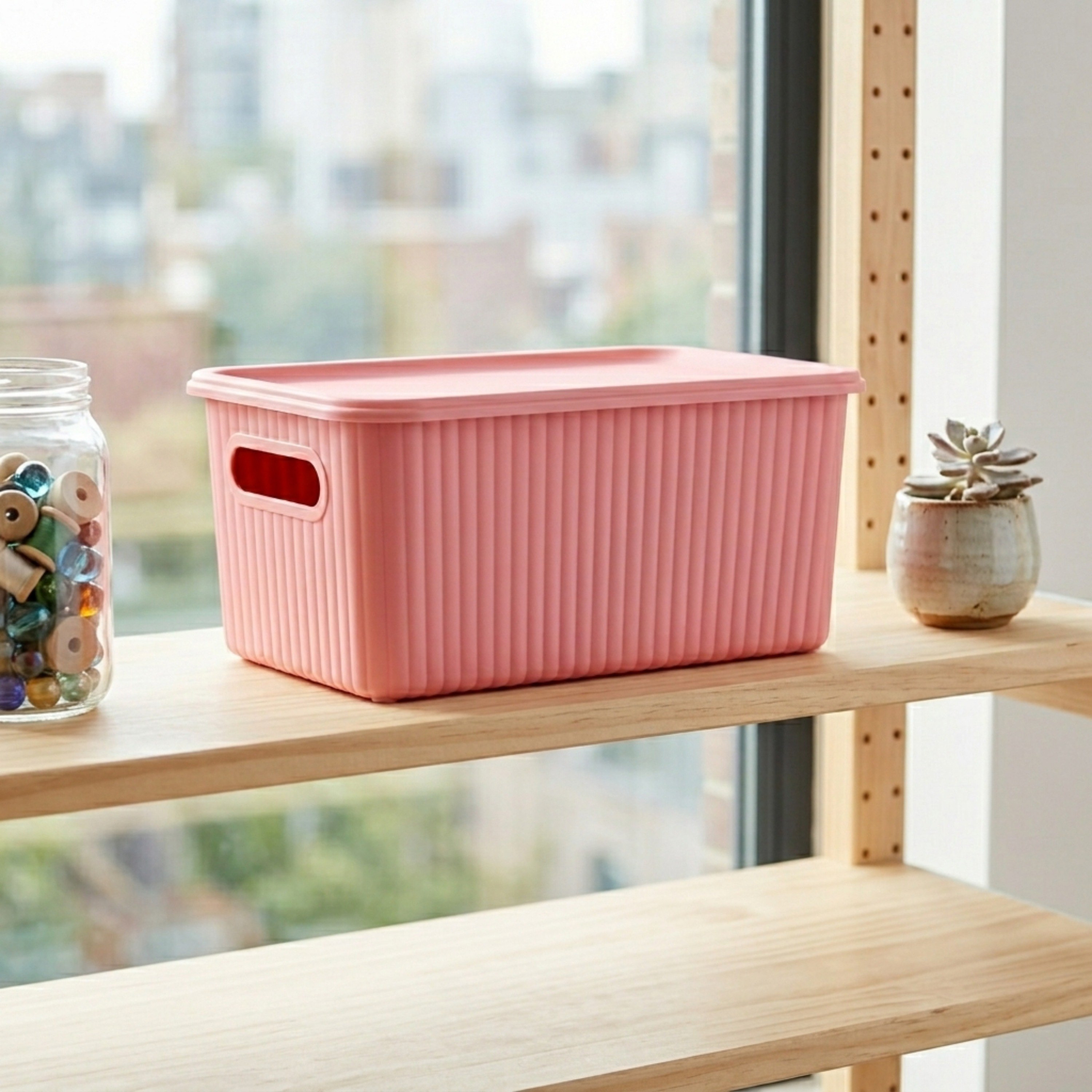 Jean Storage Basket with Lid - 29.1x17.5x13.2 cm-hbxhomeware-kidsessentials-kidsorganiser-image-1